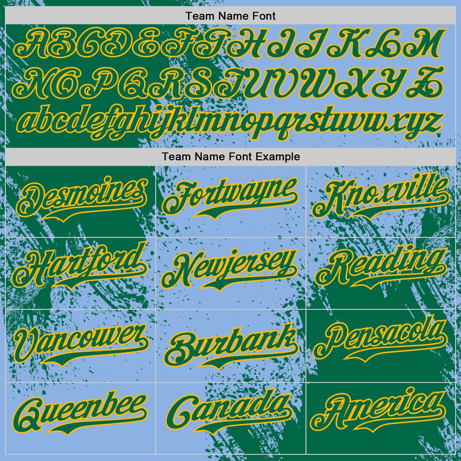 Custom Light Blue Kelly Green-Gold Abstract Brush Stroke Authentic Baseball Jersey view 4