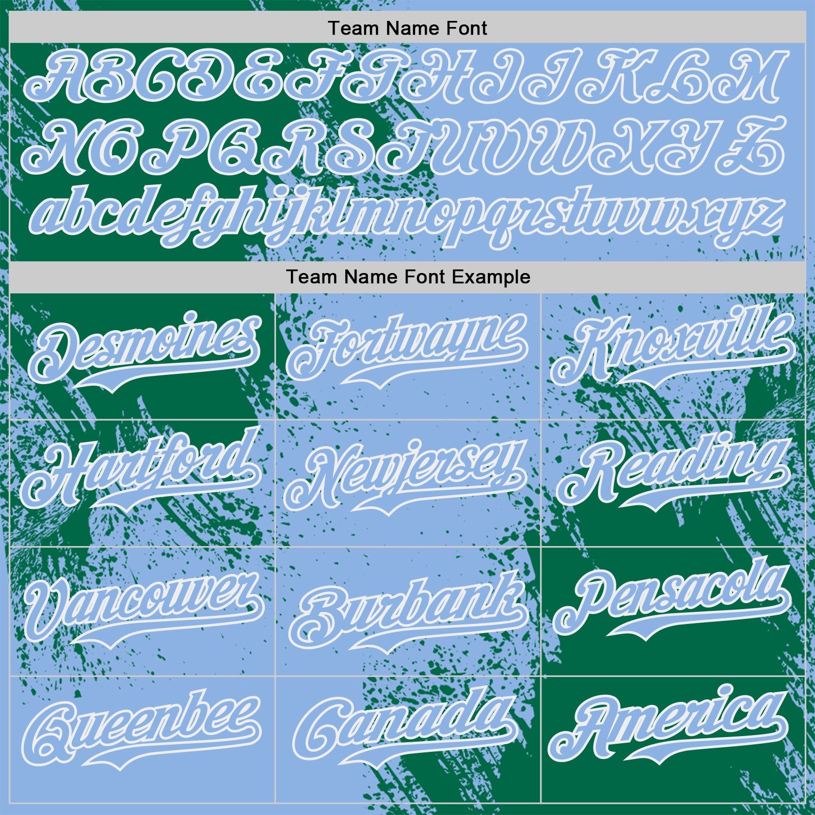 Custom Light Blue Kelly Green-White Abstract Brush Stroke Authentic Baseball Jersey view 4