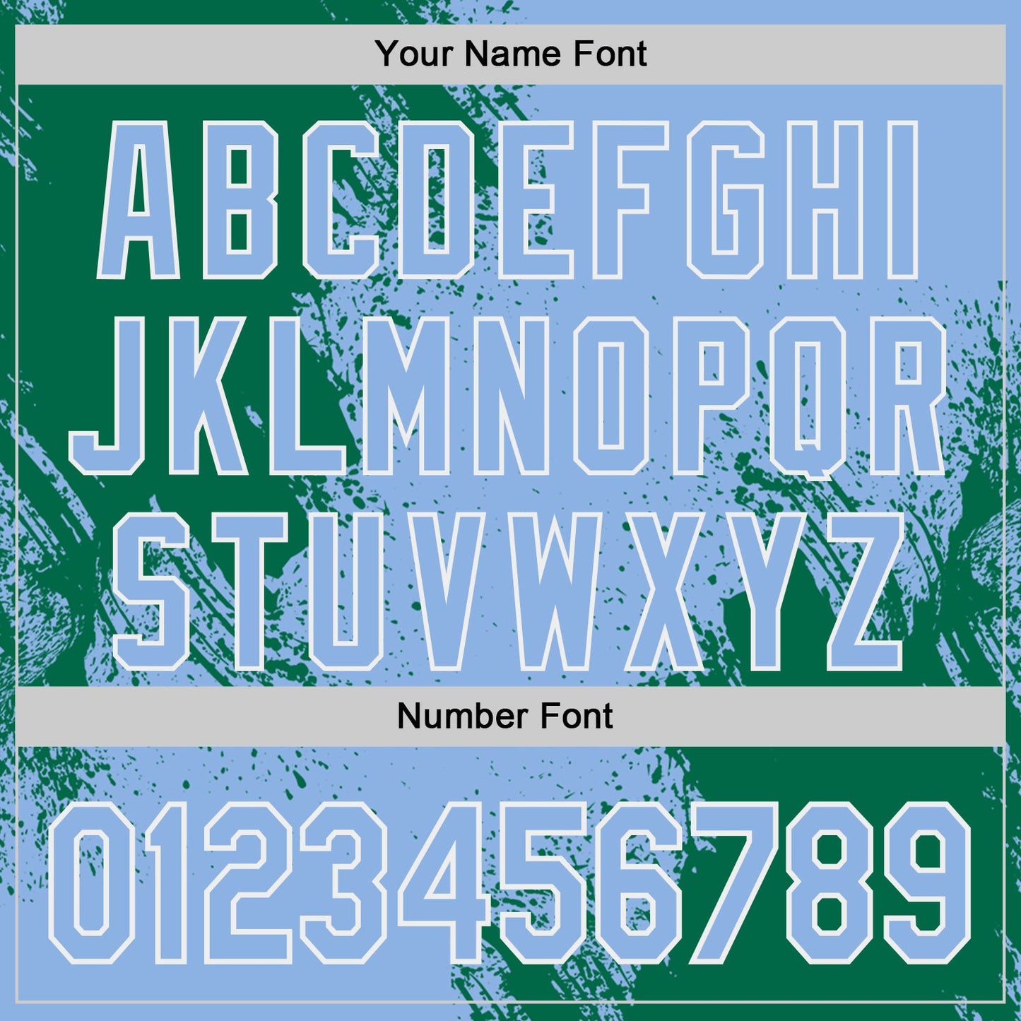 Custom Light Blue Kelly Green-White Abstract Brush Stroke Authentic Baseball Jersey view 5