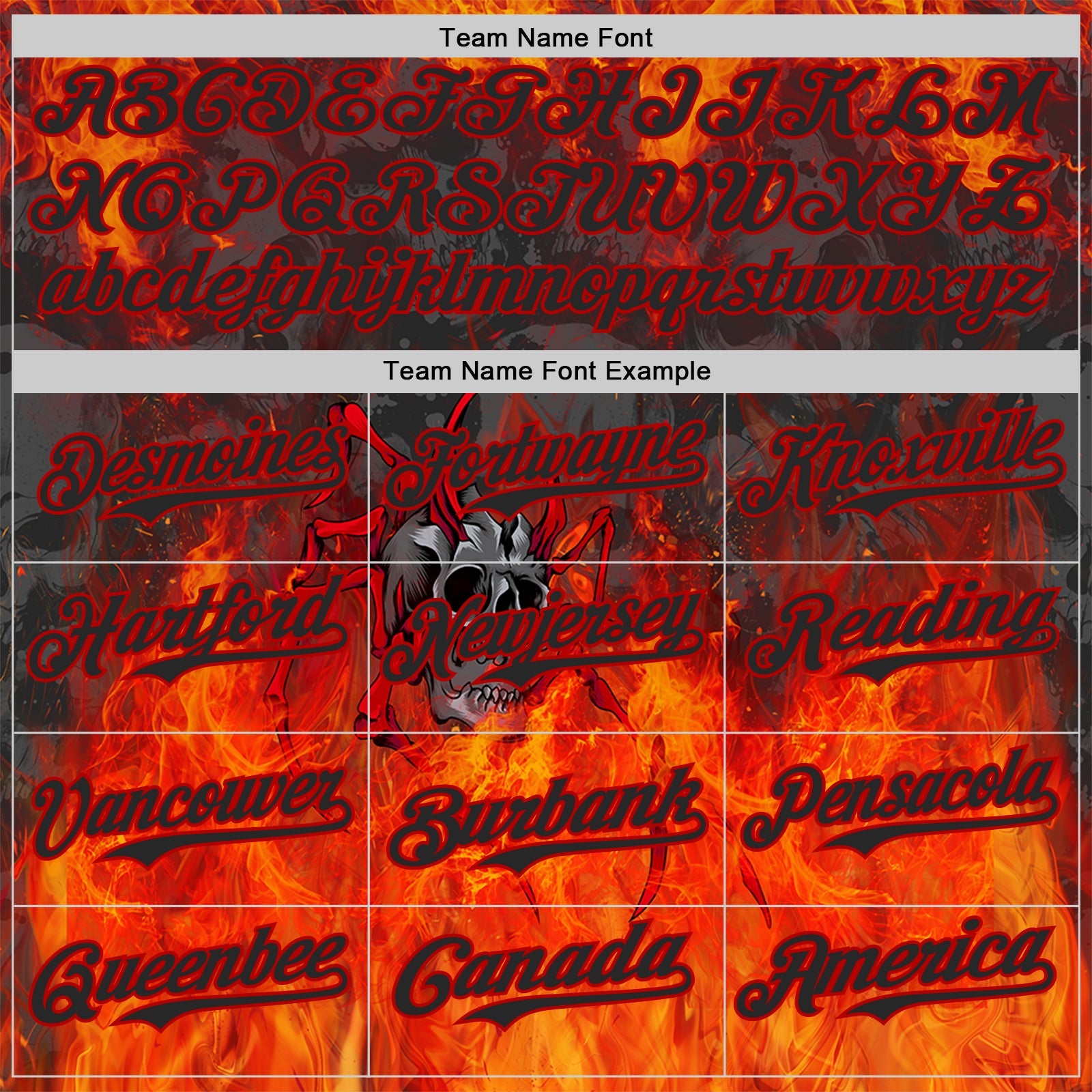 Custom Black-Red Flames Skull Authentic Baseball Jersey view 4