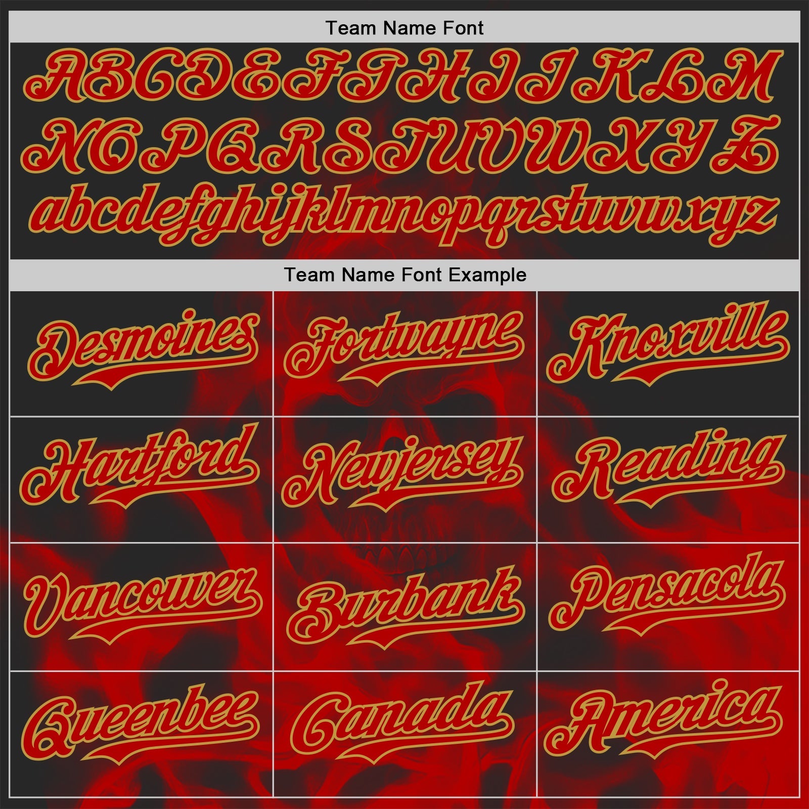 Custom Black Red-Old Gold Flames Skull Smoke Authentic Baseball Jersey view 4