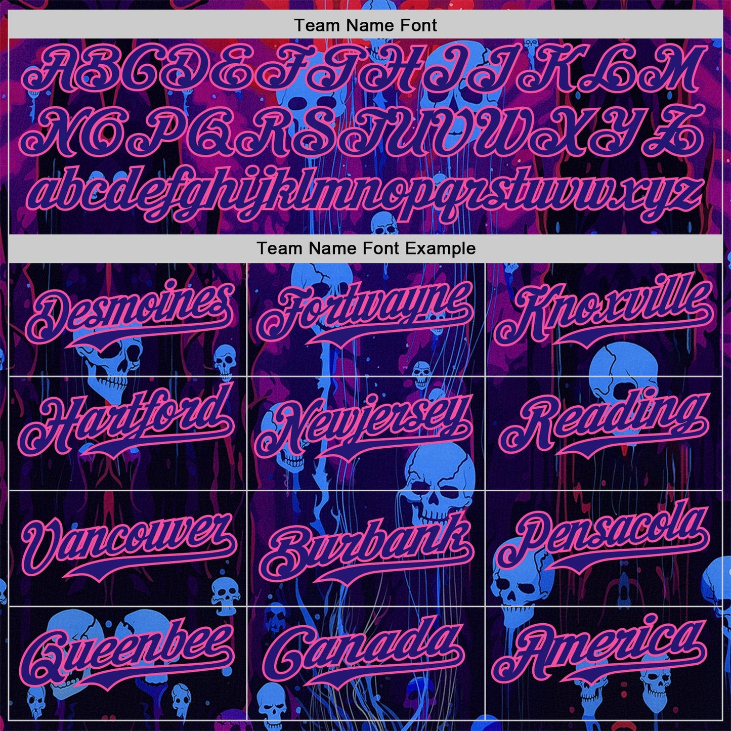 Custom Dark Purple-Pink Skull Authentic Baseball Jersey view 4