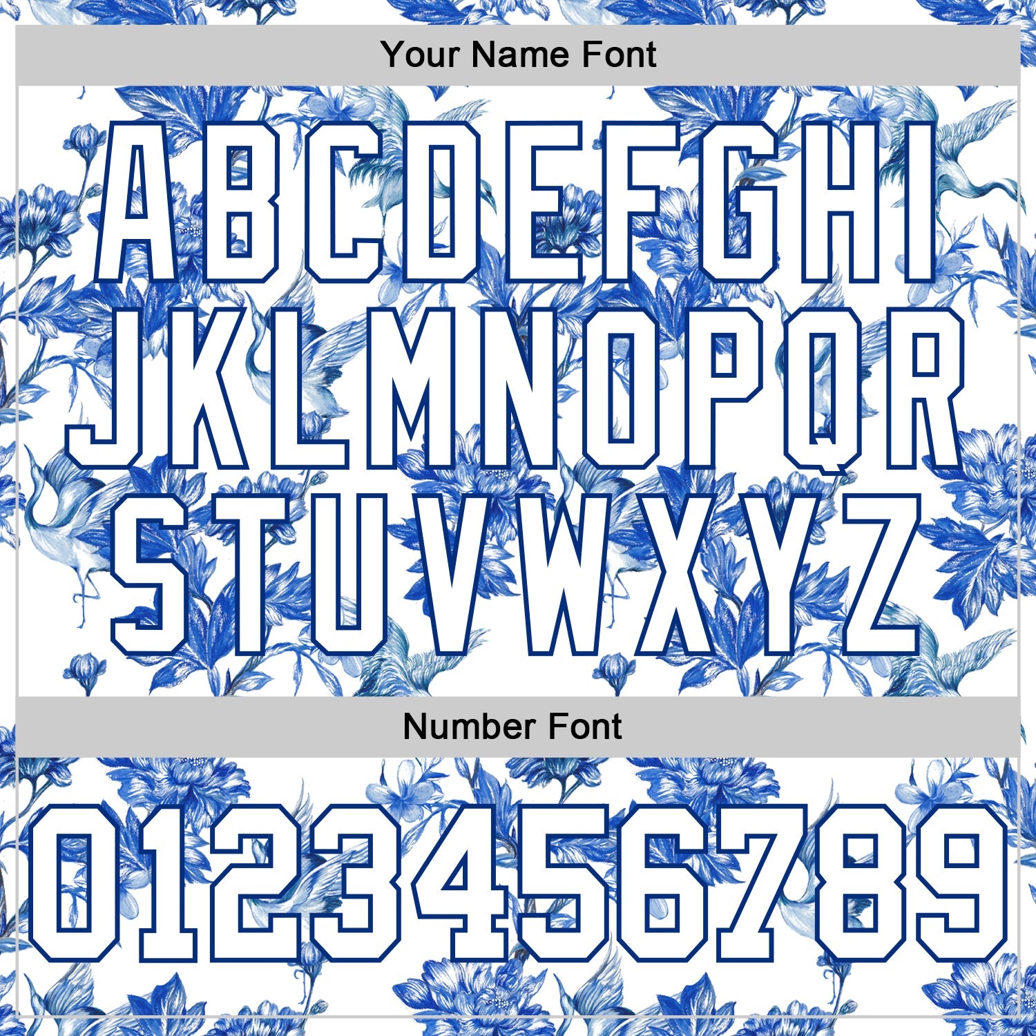 Custom Stitched White Royal 3D Pattern Design Heron And Flower Sports Pullover Sweatshirt Hoodie view 4