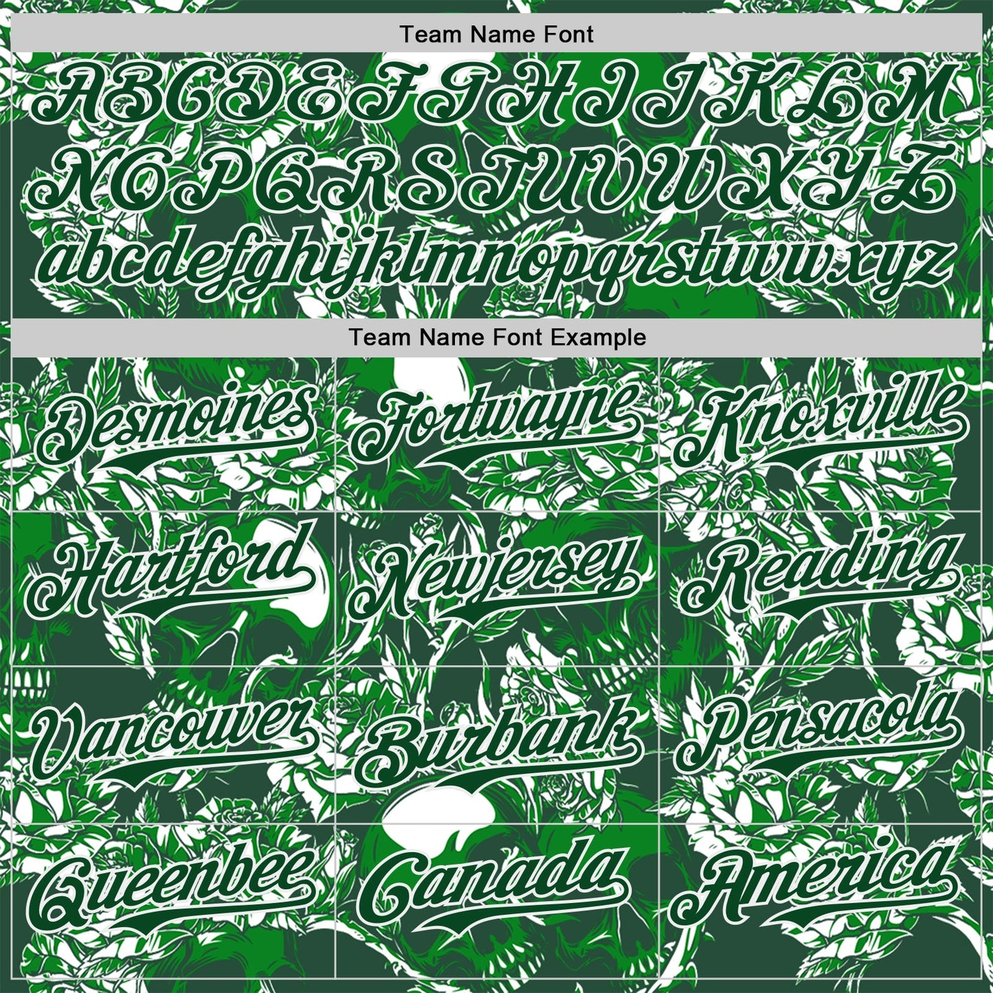 Custom Green-White Skull And Rose Authentic Baseball Jersey view 4