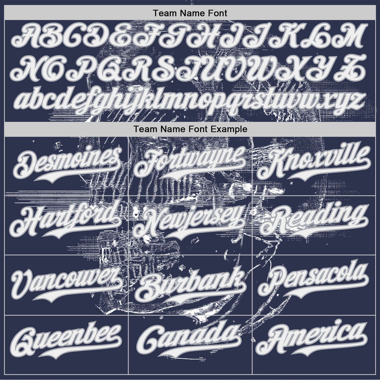 Custom Navy White-Gray Skull Authentic Baseball Jersey view 4