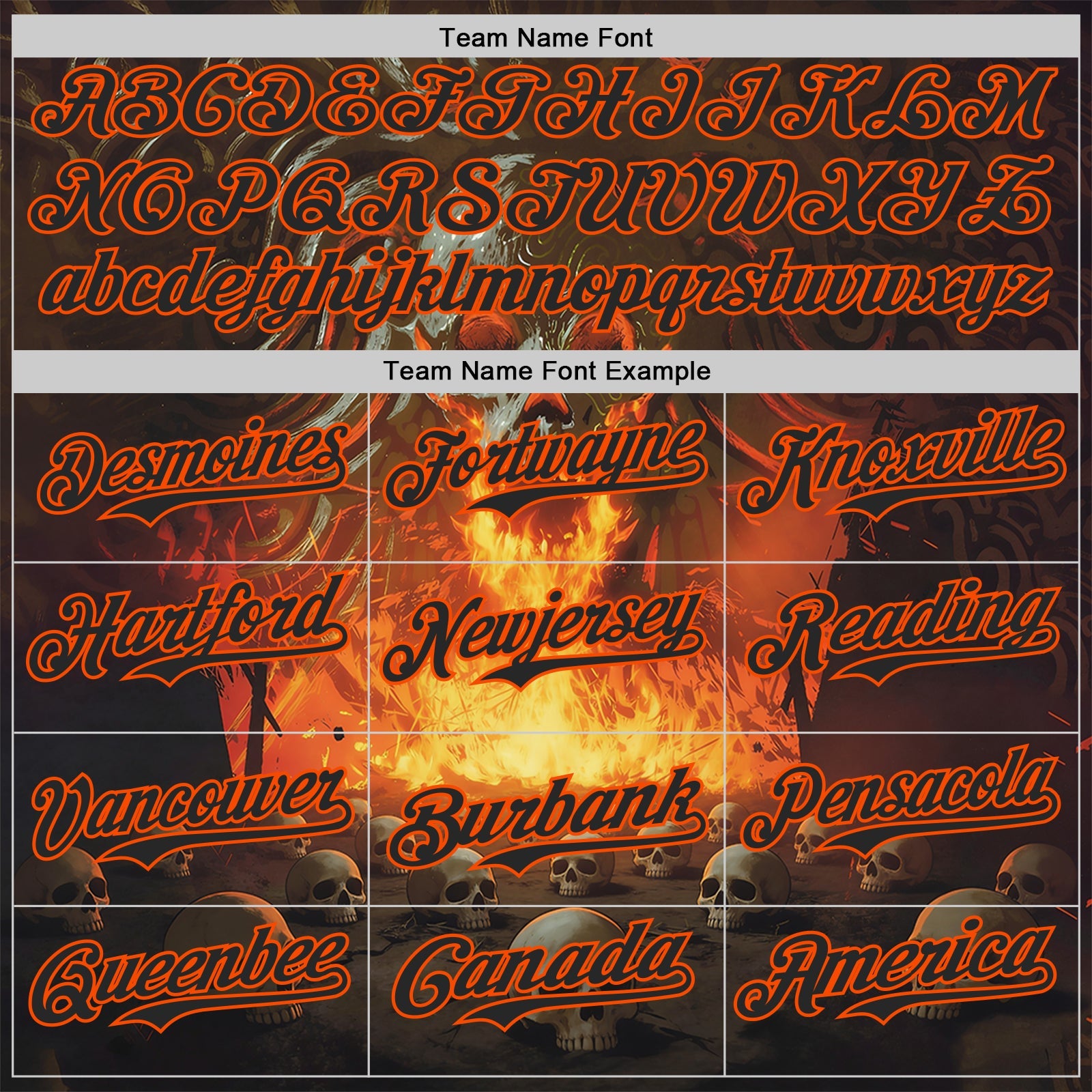 Custom Brown Black-Orange Flames Skull Authentic Baseball Jersey view 4