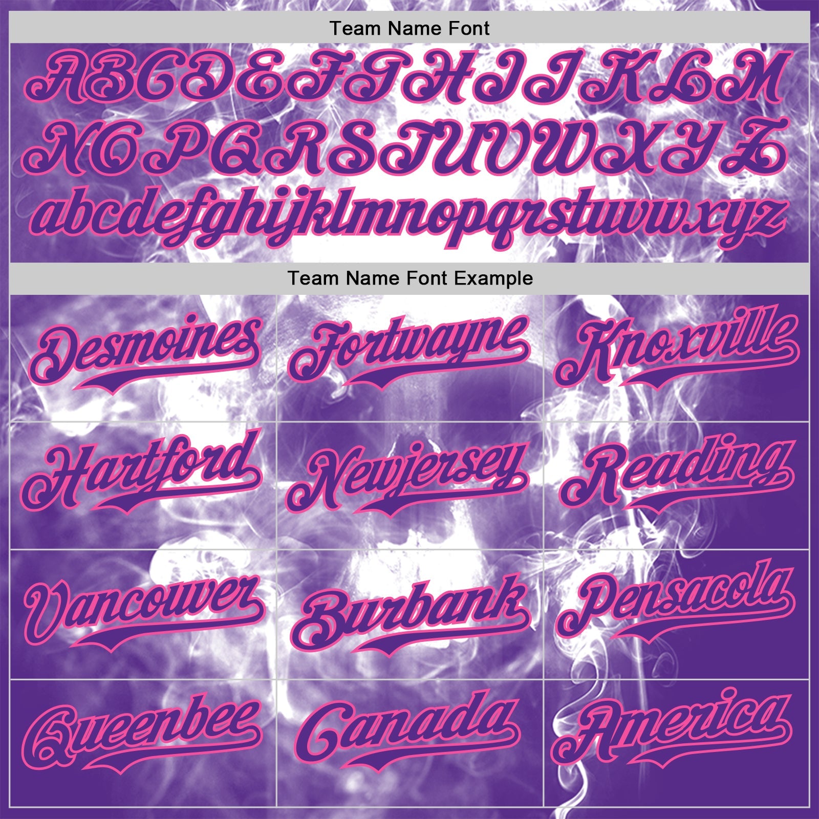 Custom Purple-Pink Flames Skull Smoke Authentic Baseball Jersey view 4