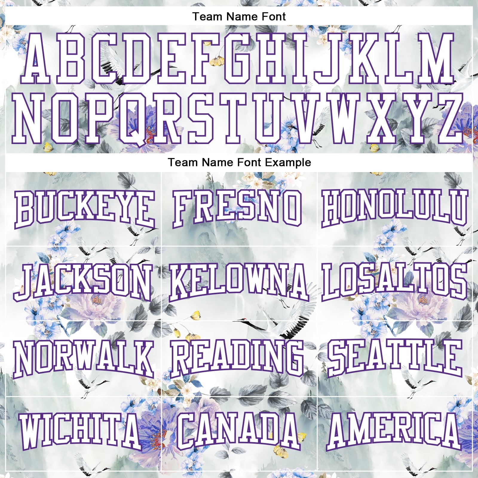 Custom Stitched White Purple 3D Pattern Design Crane And Flower Sports Pullover Sweatshirt Hoodie view 3
