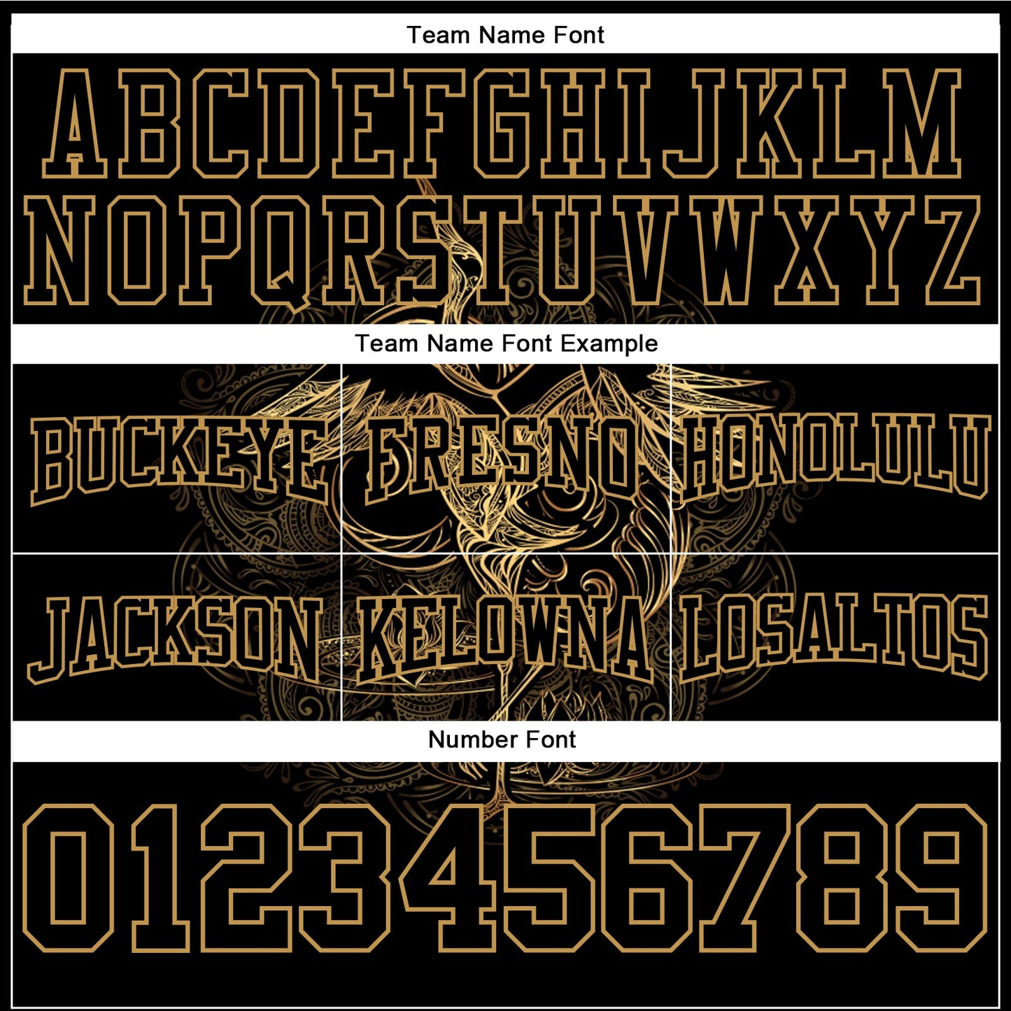 Custom Stitched Black Old Gold 3D Pattern Design Heron Sports Pullover Sweatshirt Hoodie view 3