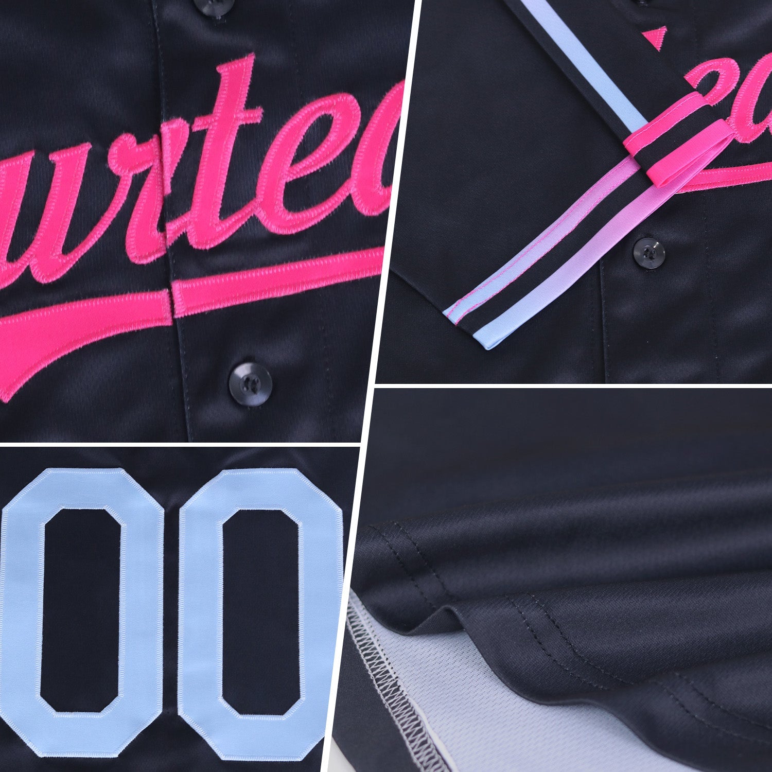 Custom White Purple-Black Raglan Line Gradient Stripe Authentic Baseball Jersey view 2