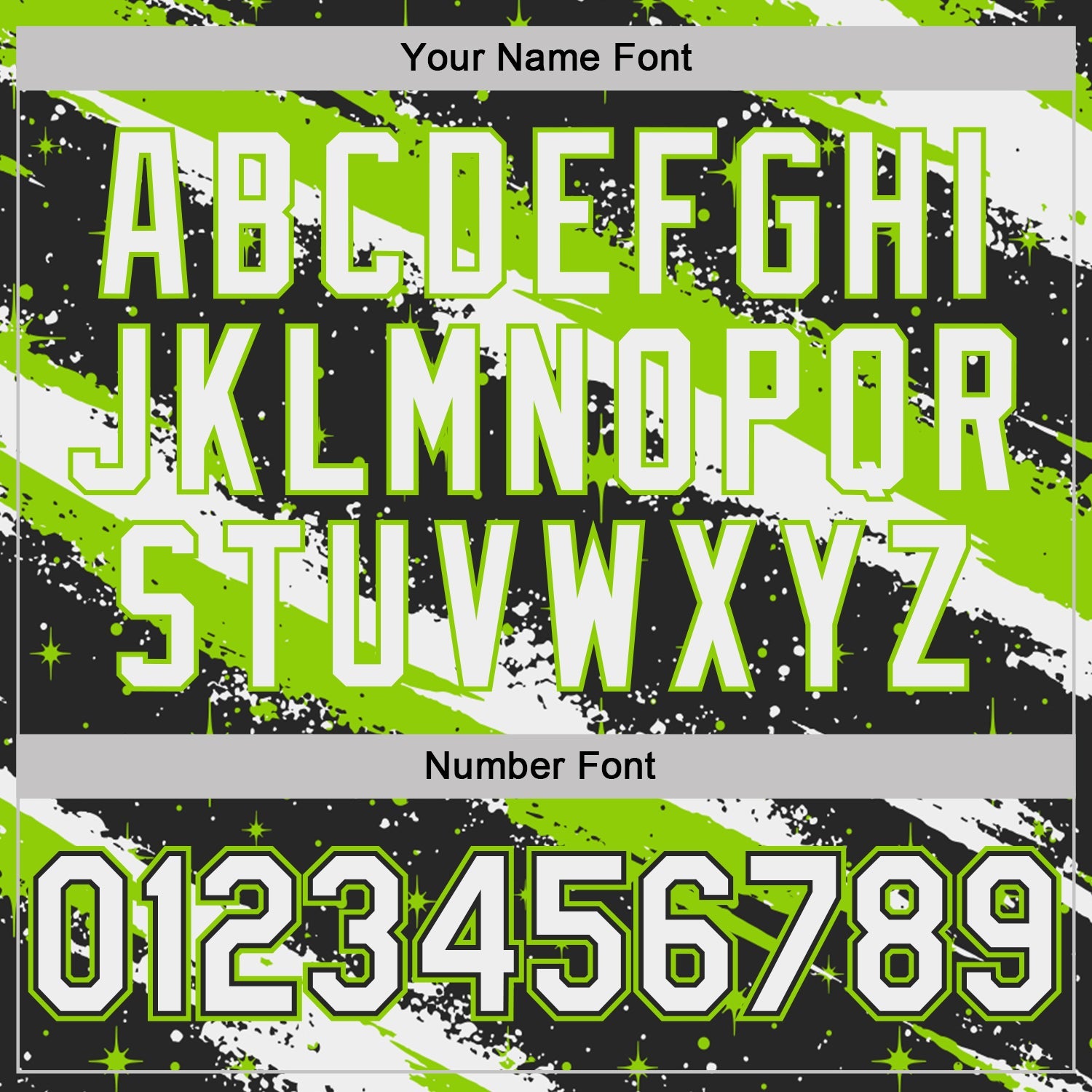Custom Black White-Neon Green Brush Stroke Splatter Starburst Performance T-Shirt view 4