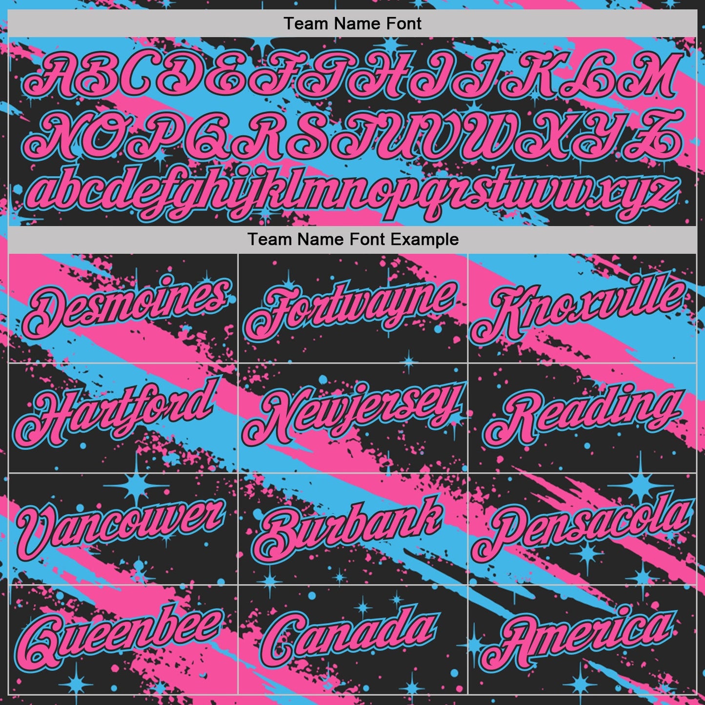 Custom Black Pink-Sky Blue Brush Stroke Splatter Starburst Performance T-Shirt view 3