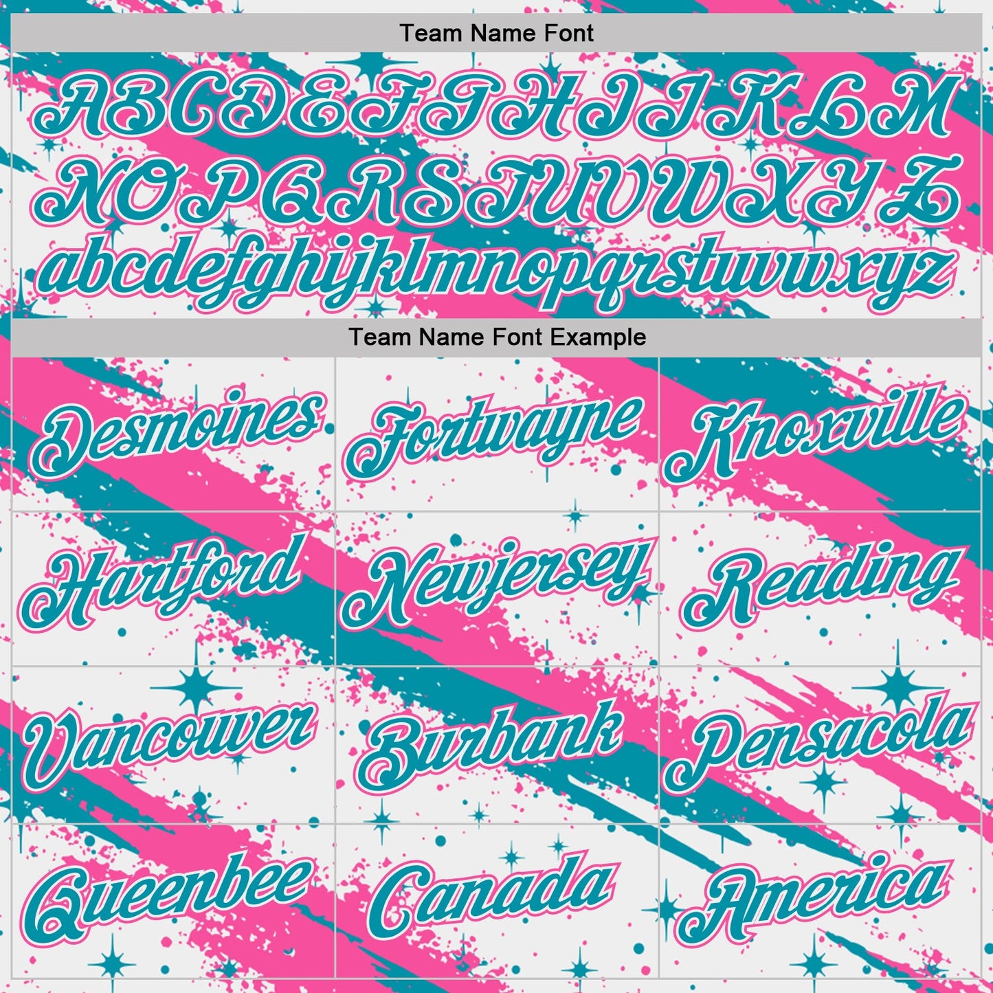 Custom White Teal-Pink Brush Stroke Splatter Starburst Performance T-Shirt view 3