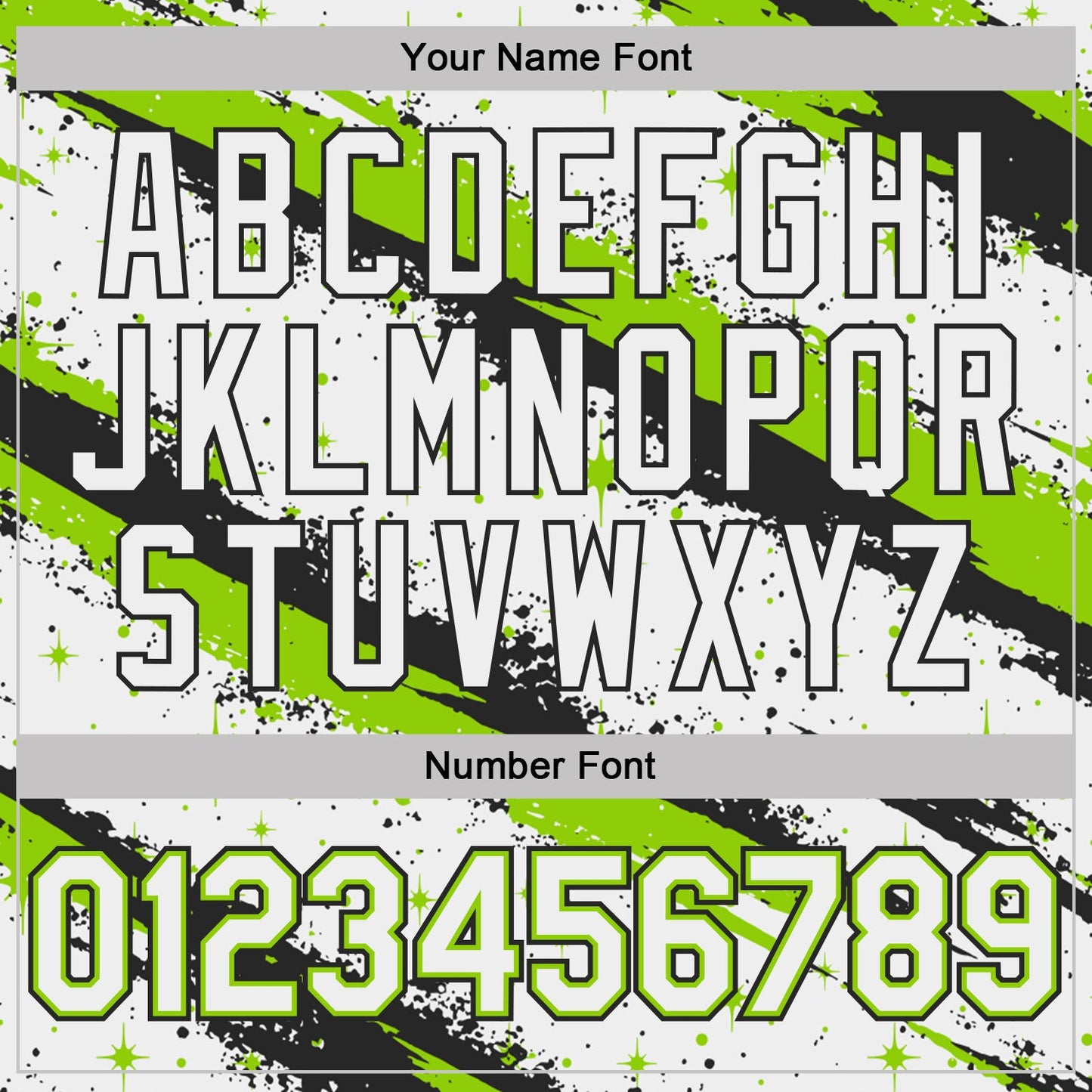 Custom White Neon Green-Black Brush Stroke Splatter Starburst Performance T-Shirt view 4