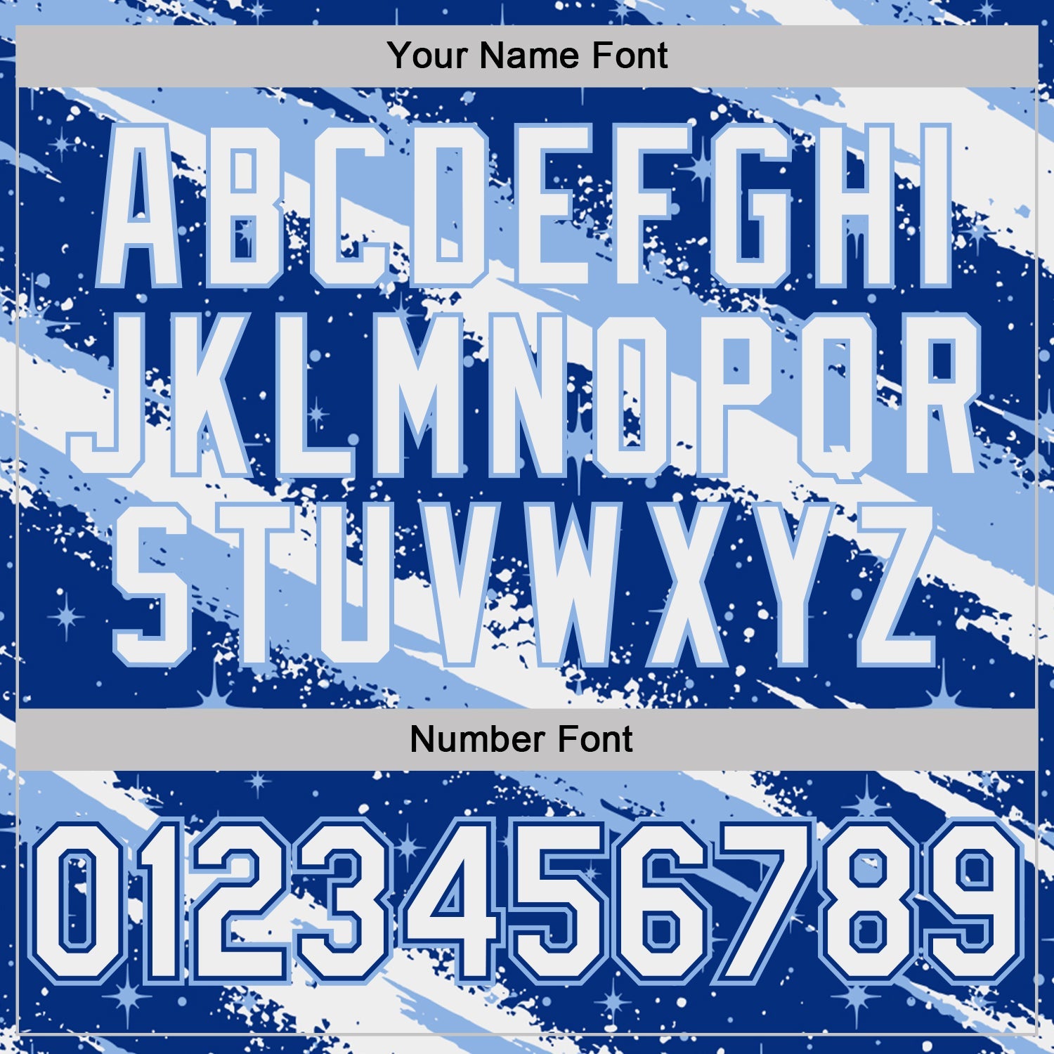 Custom Royal White-Light Blue Brush Stroke Splatter Starburst Performance T-Shirt view 4