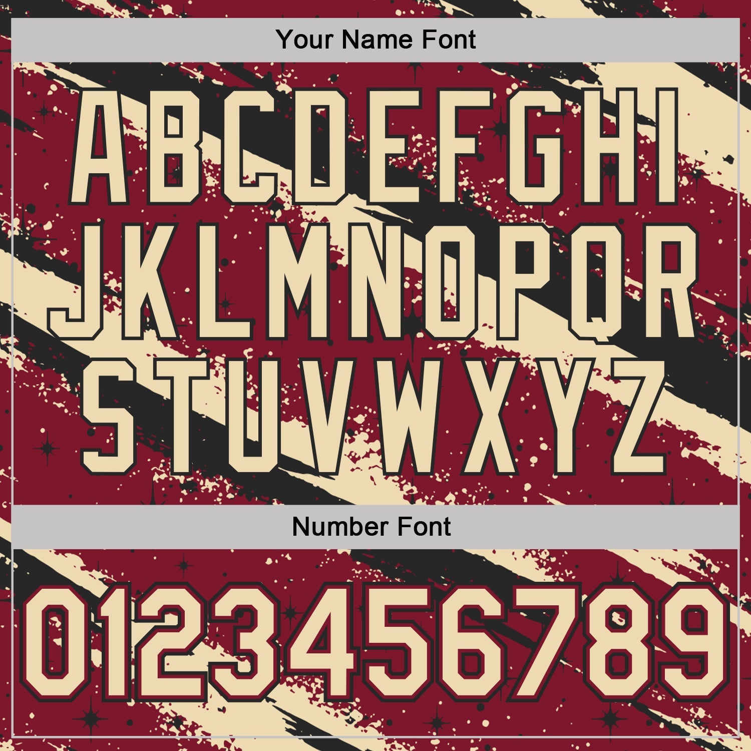 Custom Crimson Cream-Black Brush Stroke Splatter Starburst Performance T-Shirt view 4