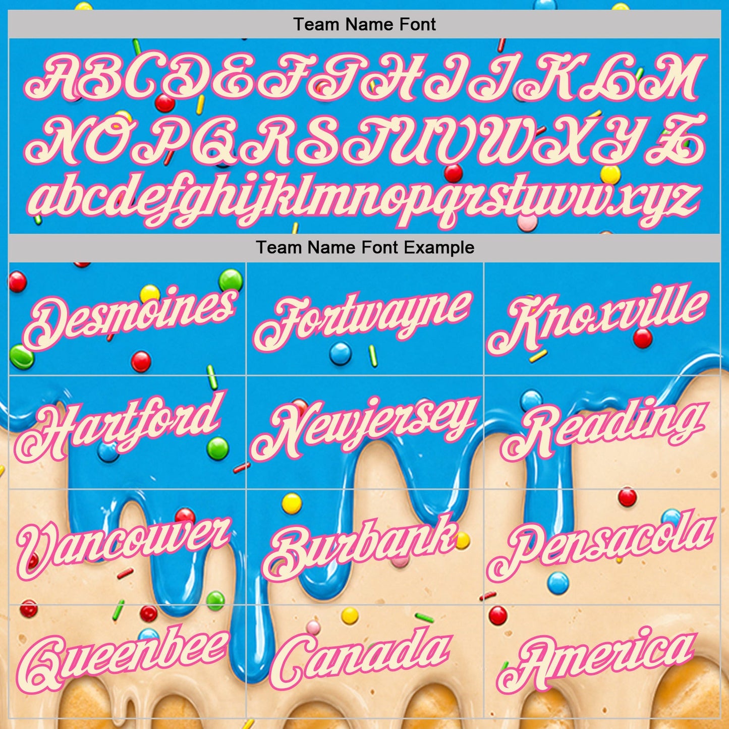 Custom Sky Blue Cream-Pink Ice Cream Waffle Foodie Dessert Performance T-Shirt view 3