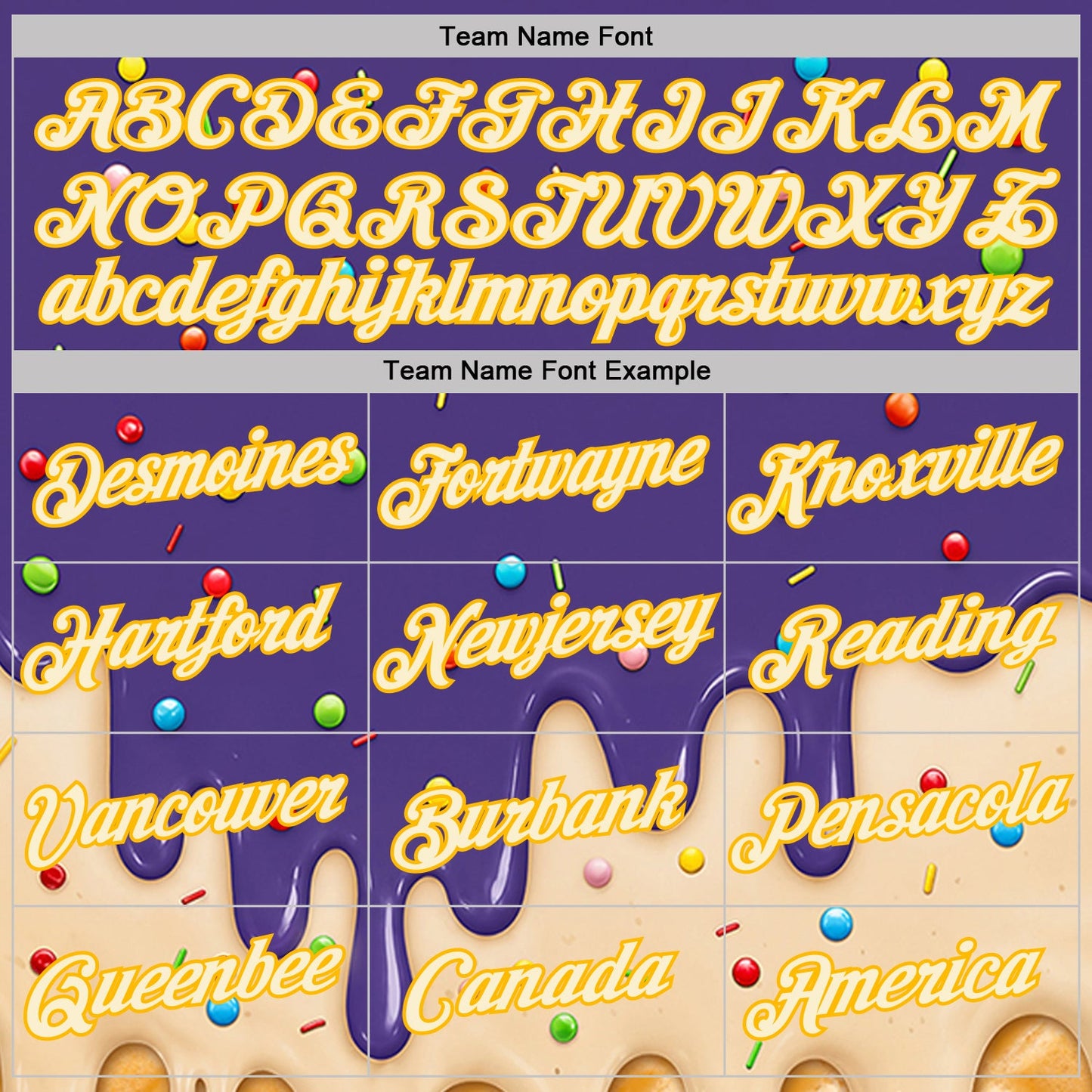 Custom Purple Cream-Gold Ice Cream Waffle Foodie Dessert Performance T-Shirt view 3