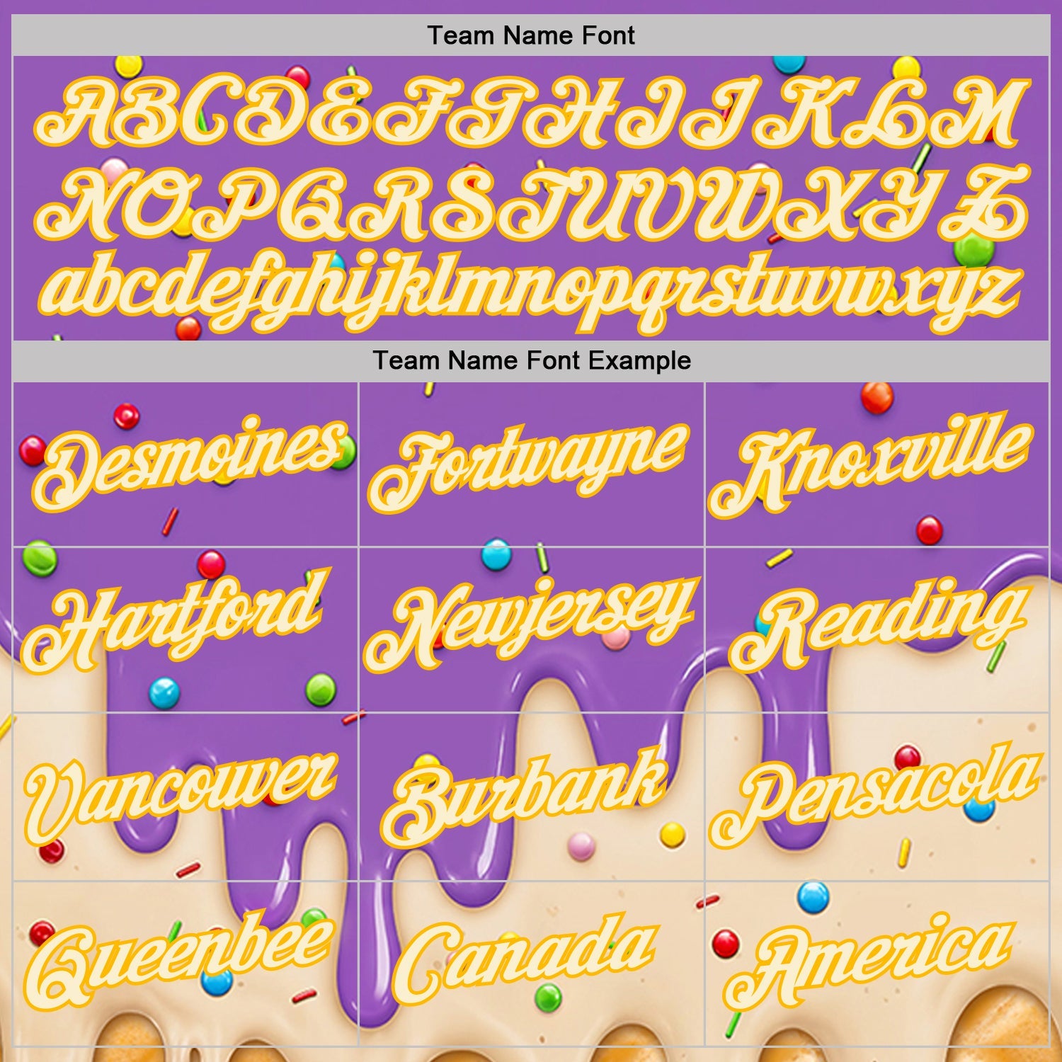 Custom Medium Purple Cream-Gold Ice Cream Waffle Foodie Dessert Performance T-Shirt view 3
