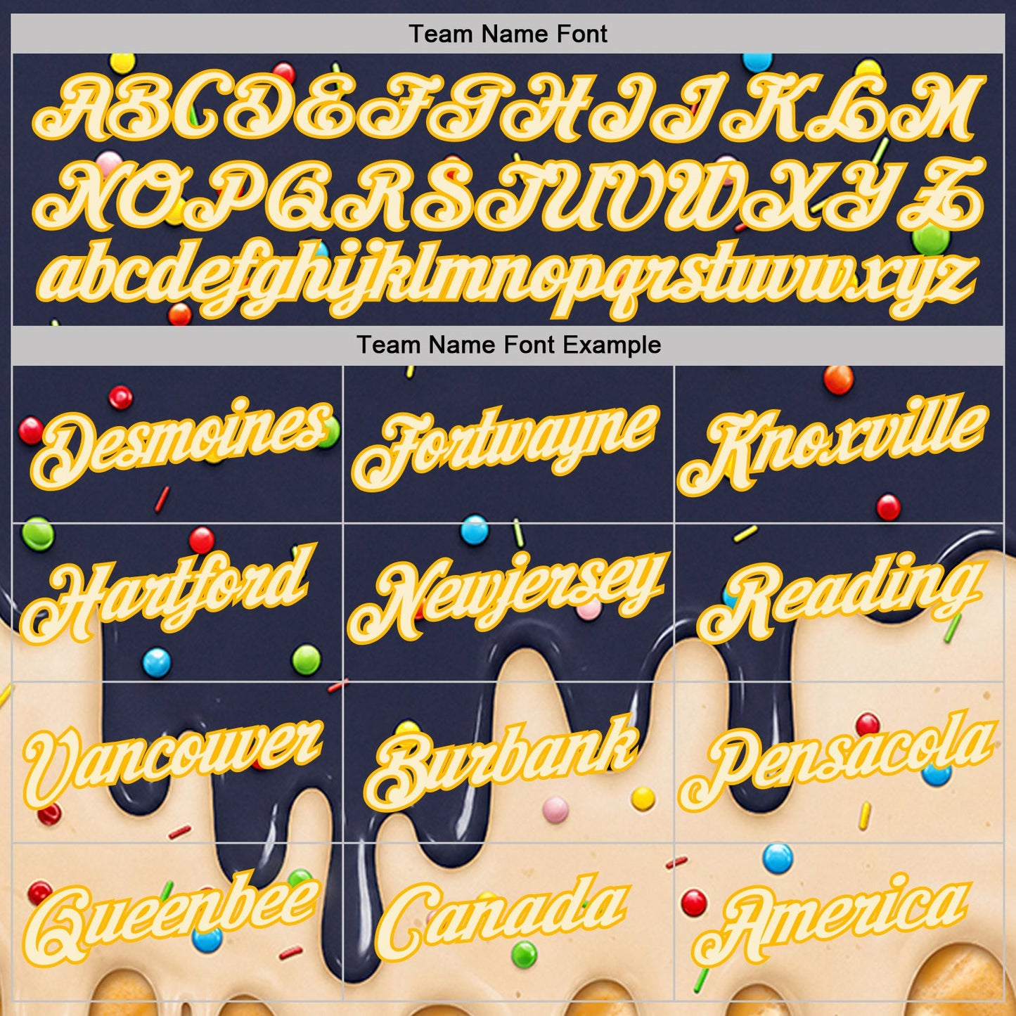 Custom Navy Cream-Gold Ice Cream Waffle Foodie Dessert Performance T-Shirt view 3