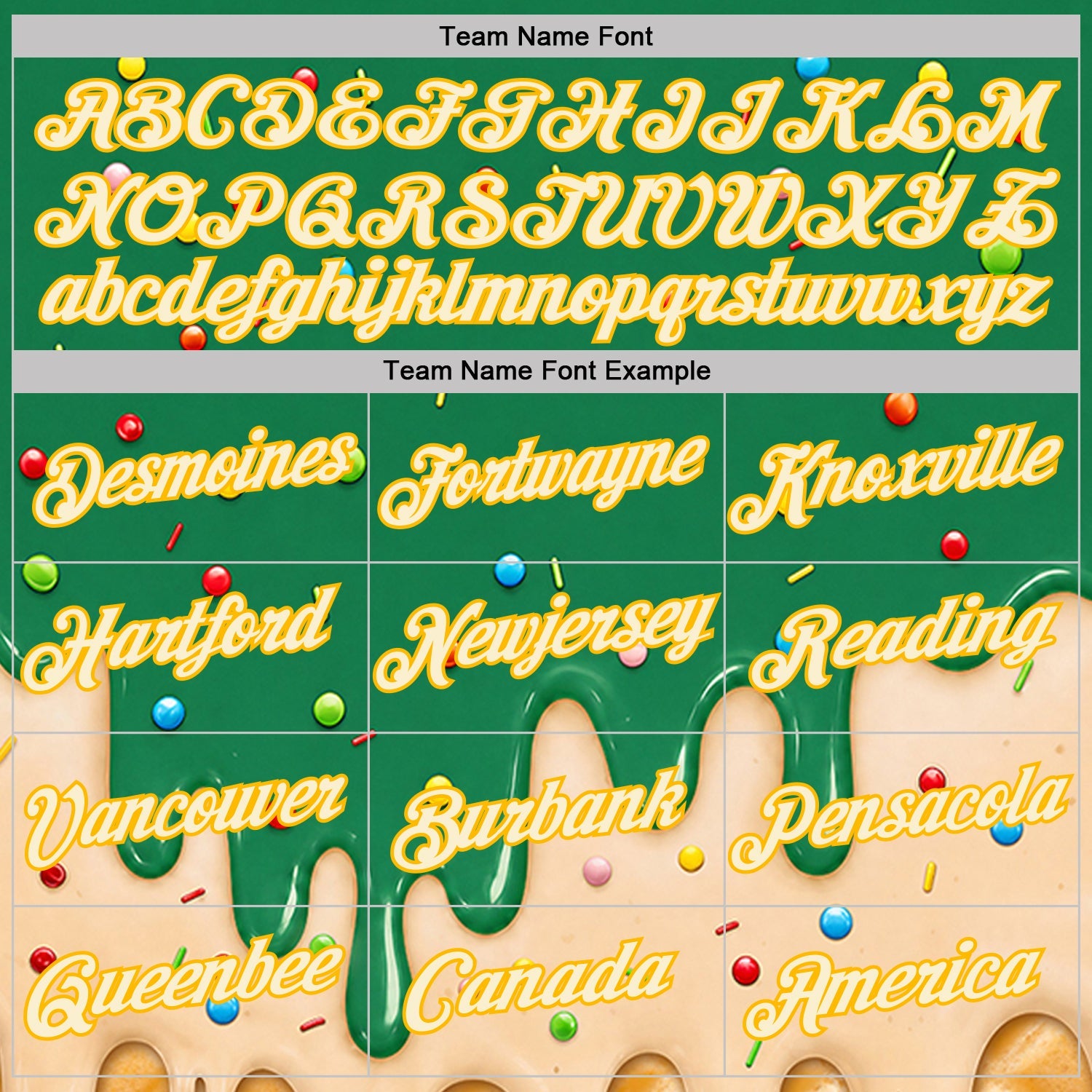 Custom Kelly Green Cream-Gold Ice Cream Waffle Foodie Dessert Performance T-Shirt view 3