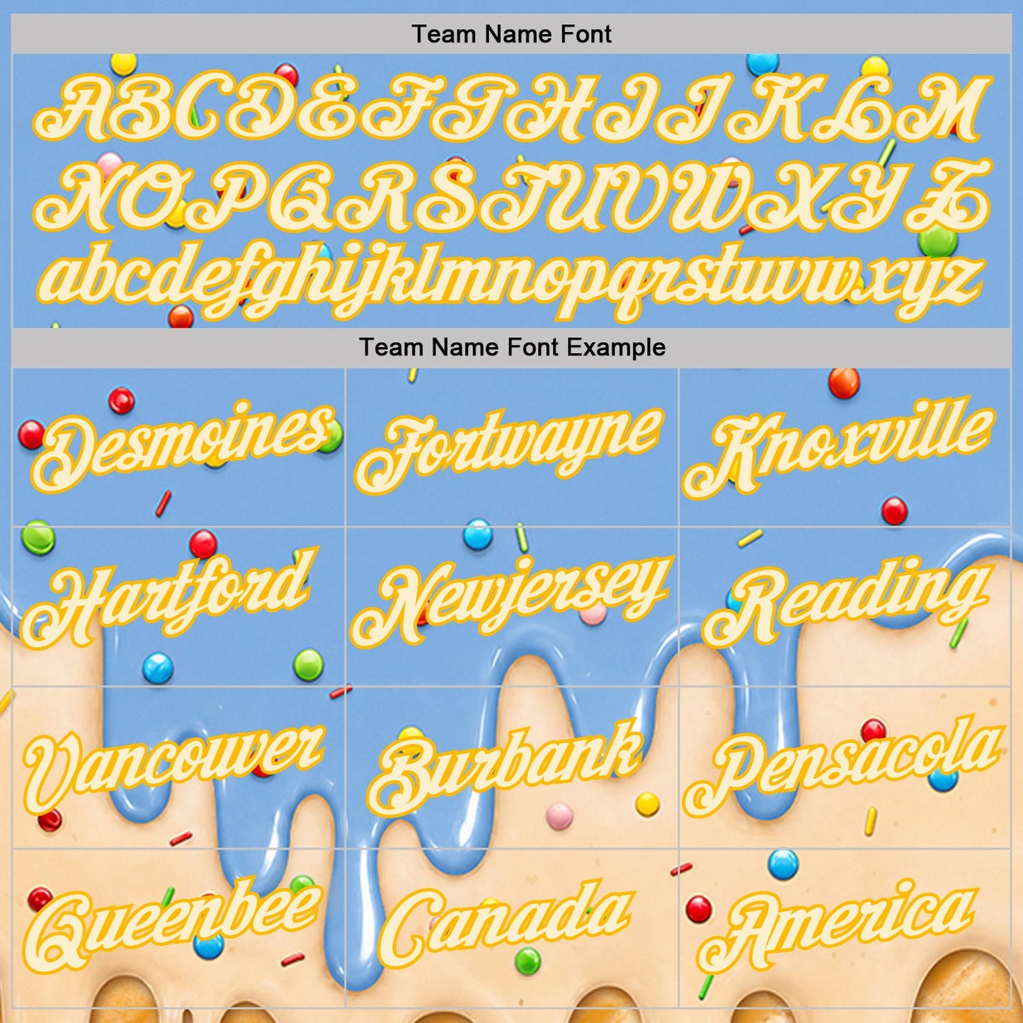 Custom Light Blue Cream-Gold Ice Cream Waffle Foodie Dessert Performance T-Shirt view 3