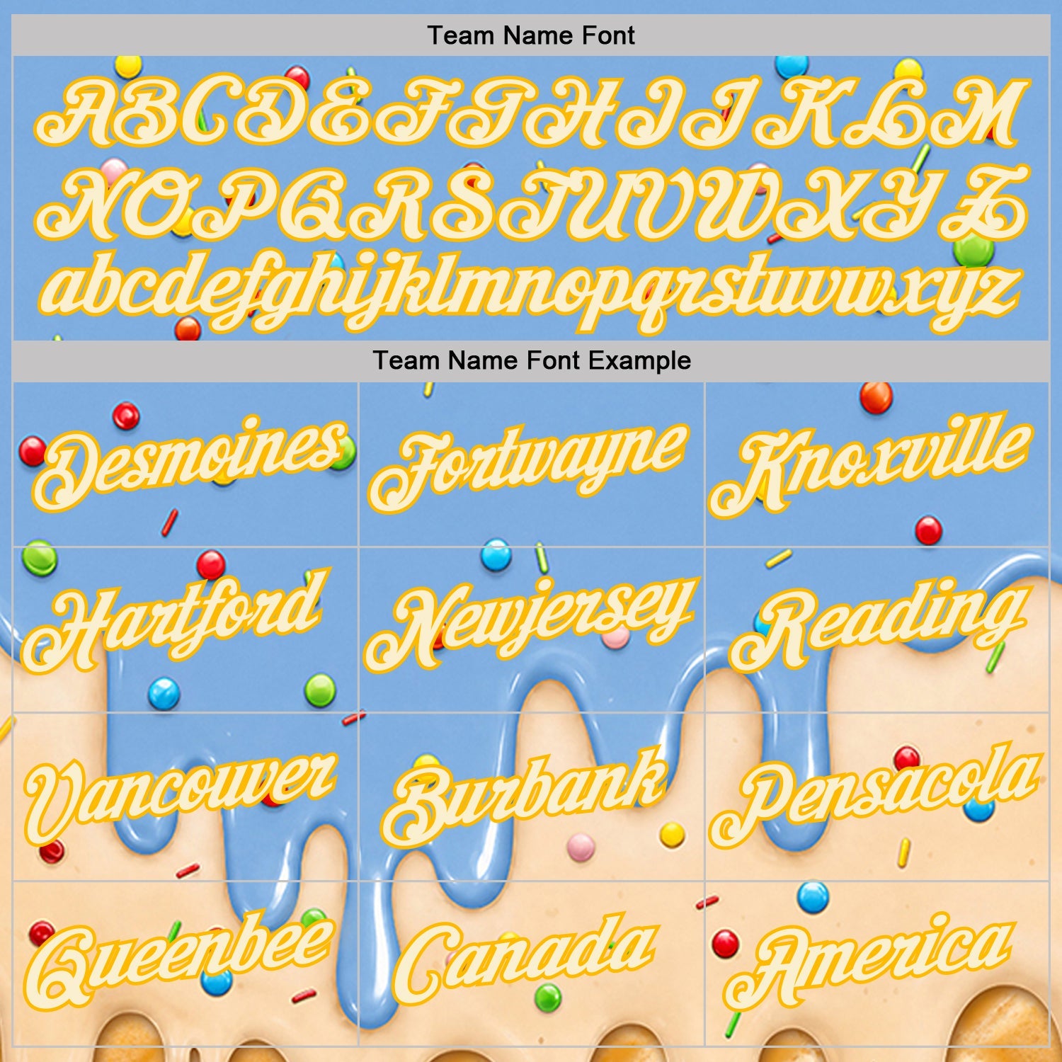 Custom Light Blue Cream-Gold Ice Cream Waffle Foodie Dessert Performance T-Shirt view 3
