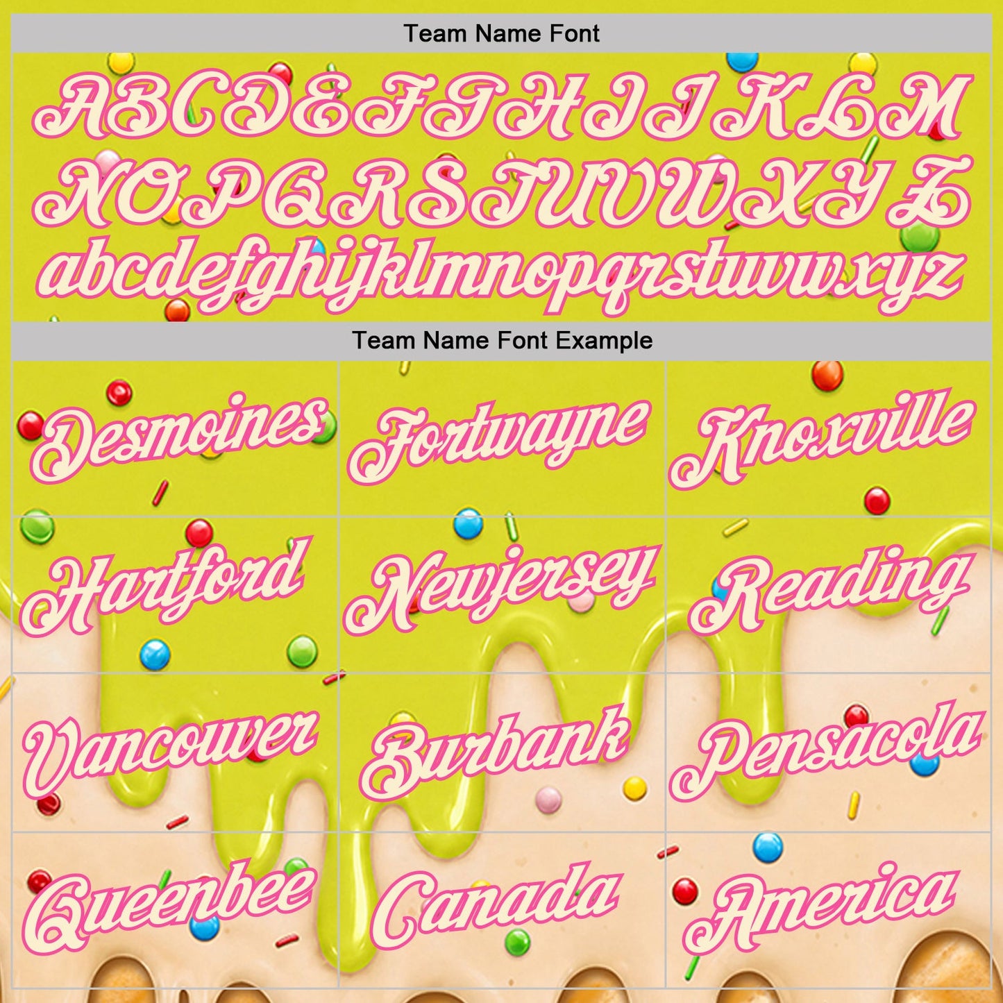 Custom Neon Yellow Cream-Pink Ice Cream Waffle Foodie Dessert Performance T-Shirt view 3