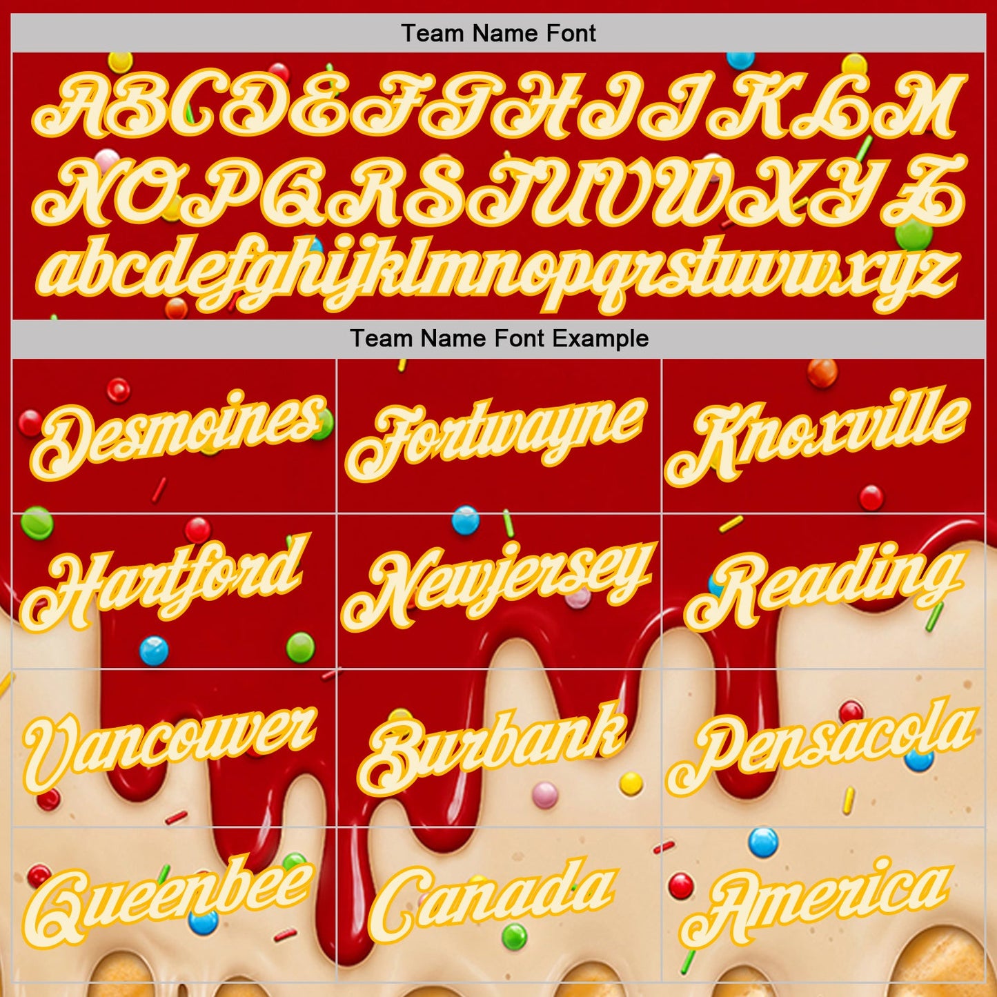Custom Red Cream-Gold Ice Cream Waffle Foodie Dessert Performance T-Shirt view 3