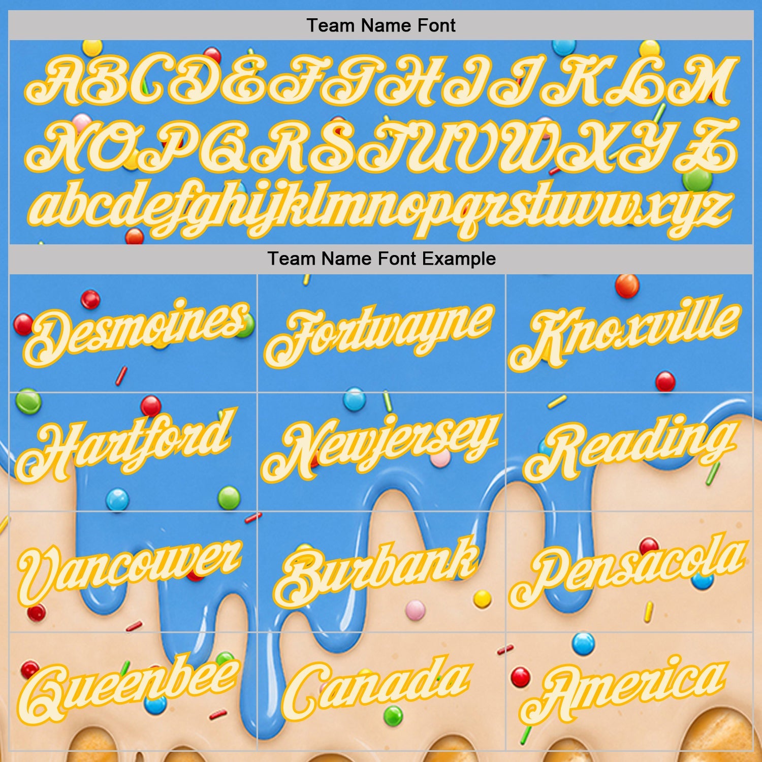 Custom Powder Blue Cream-Gold Ice Cream Waffle Foodie Dessert Performance T-Shirt view 3