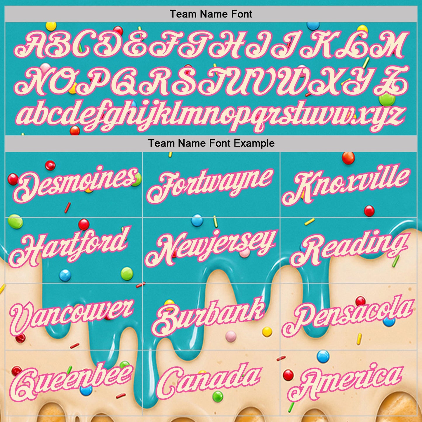 Custom Aqua Cream-Pink Ice Cream Waffle Foodie Dessert Performance T-Shirt view 3