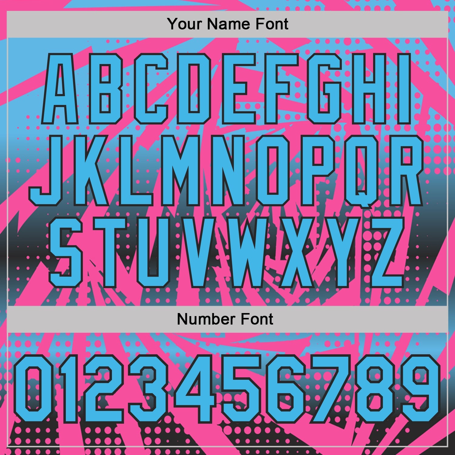 Custom Pink Sky Blue-Black Lightning Gradient Dot Performance T-Shirt view 4