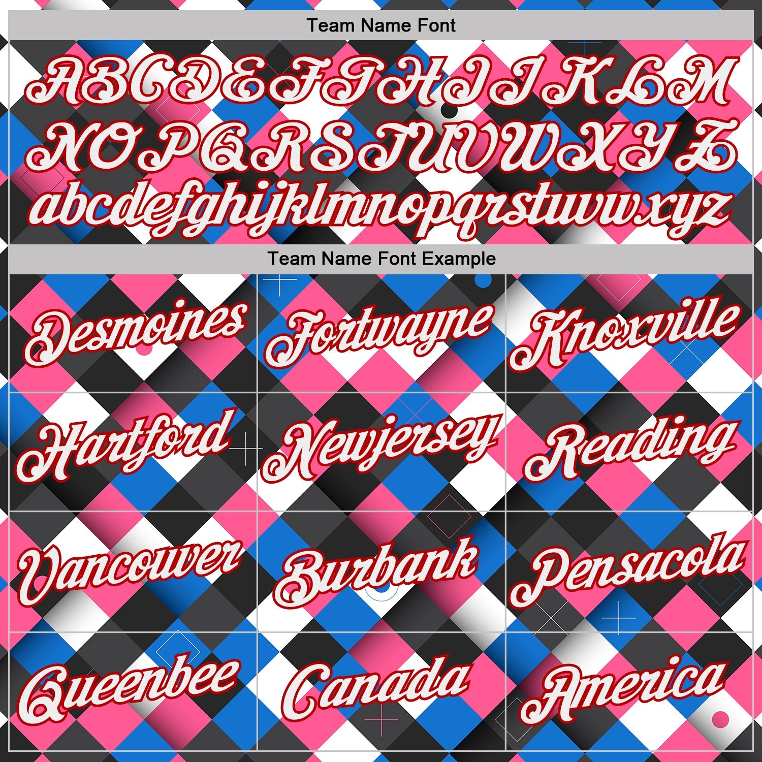 Custom Black White Blue Pink-Red Geometric Digital Mosaic Performance T-Shirt view 3