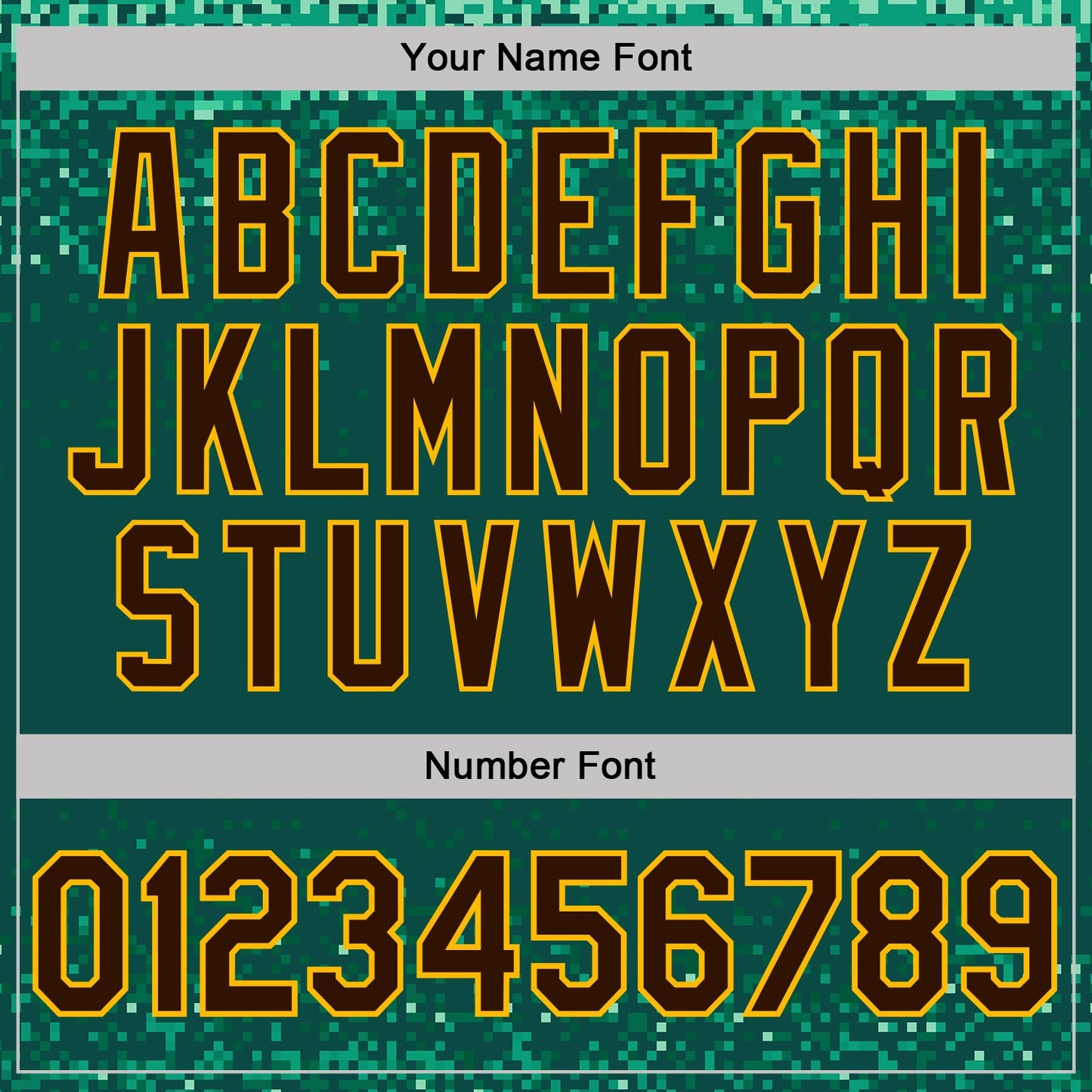 Custom Green Brown-Gold Geometric Digital Mosaic Performance T-Shirt view 4