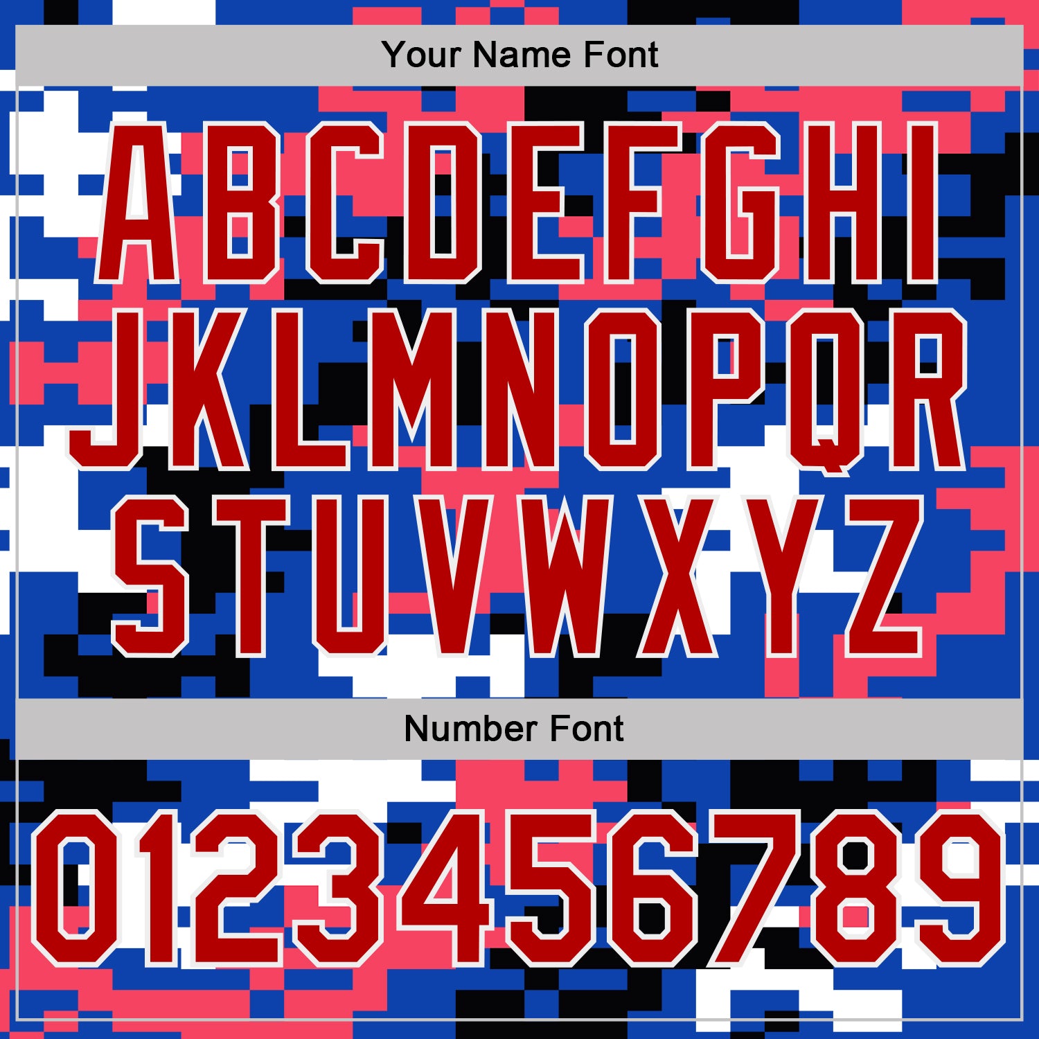 Custom Thunder Blue Red Pink Black-White Geometric Digital Mosaic Performance T-Shirt view 4