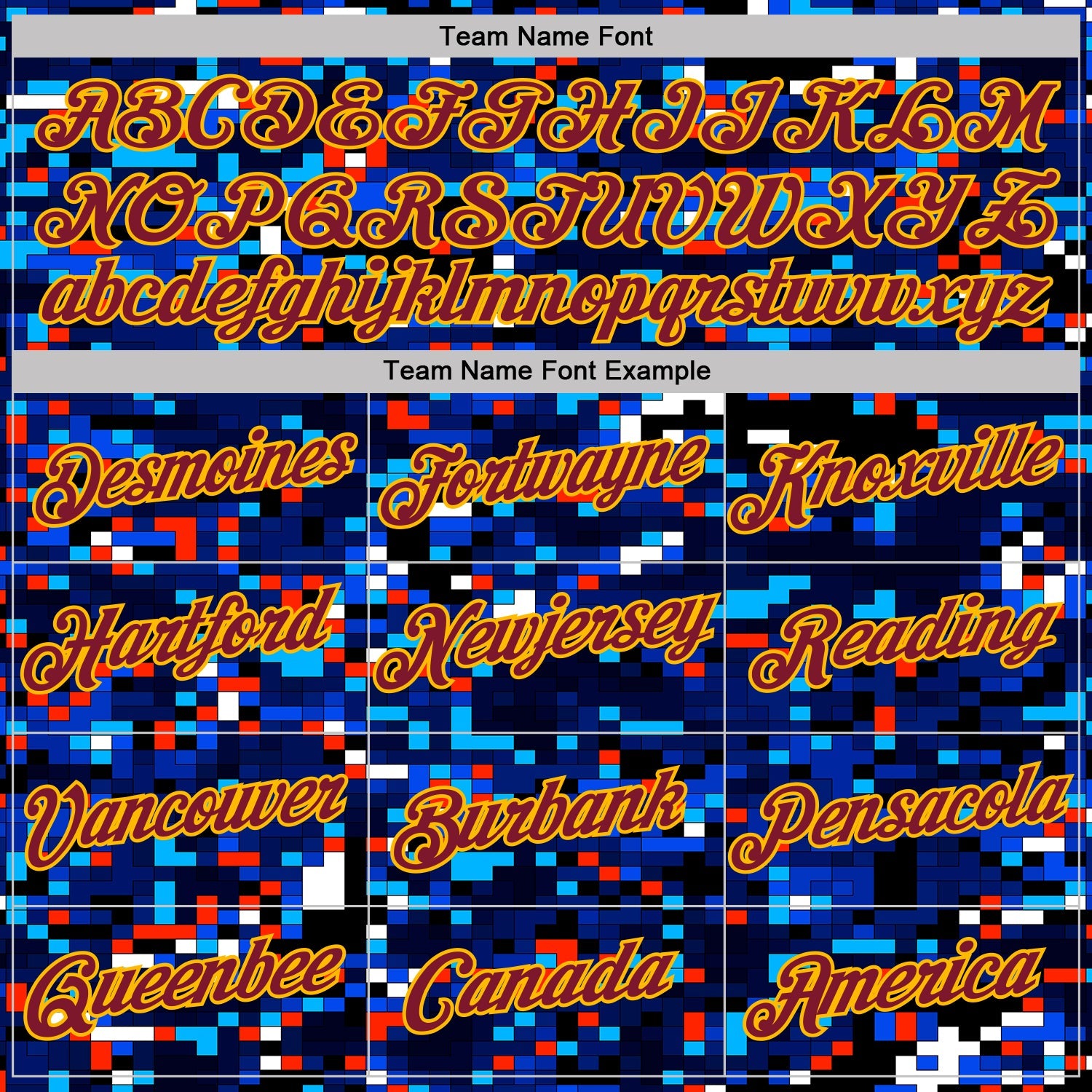 Custom Blue Crimson-Gold Geometric Digital Mosaic Performance T-Shirt view 3