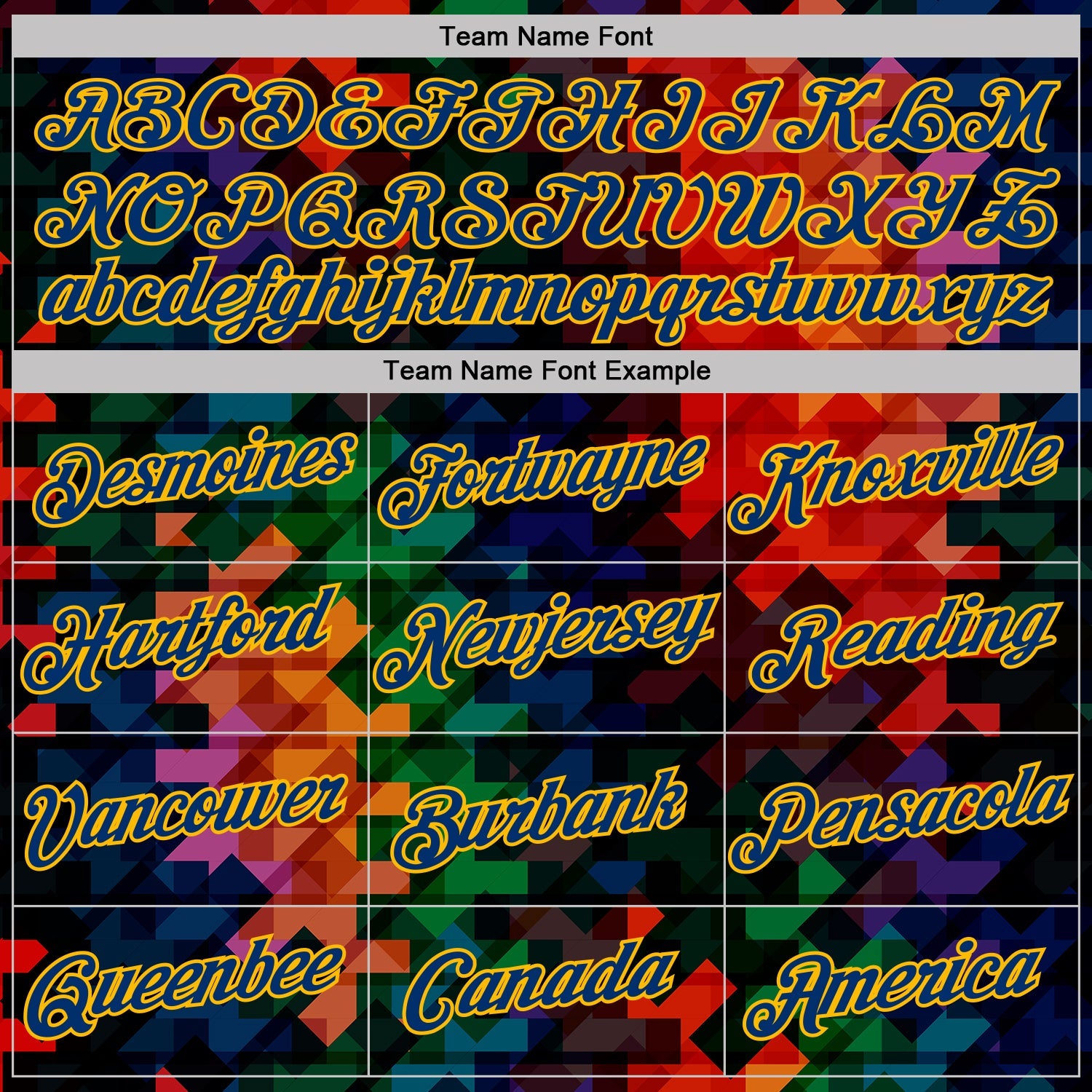 Custom Red US Navy Blue Green Black-Gold Geometric Digital Mosaic Performance T-Shirt view 3