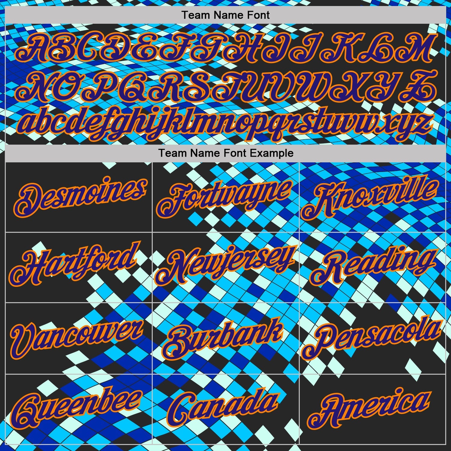 Custom Black Dark Purple Blue-Bay Orange Geometric Digital Mosaic Performance T-Shirt view 3