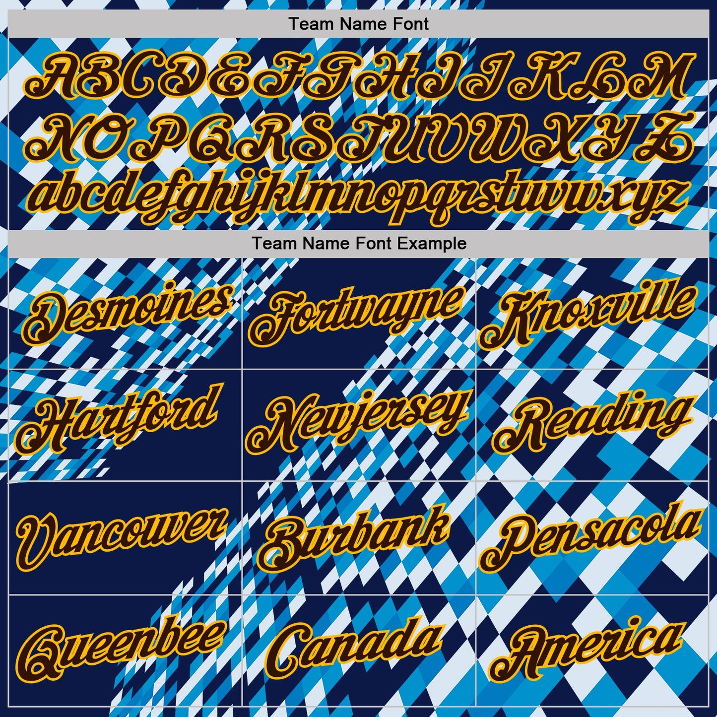 Custom Navy Brown Blue-Gold Geometric Digital Mosaic Performance T-Shirt view 3