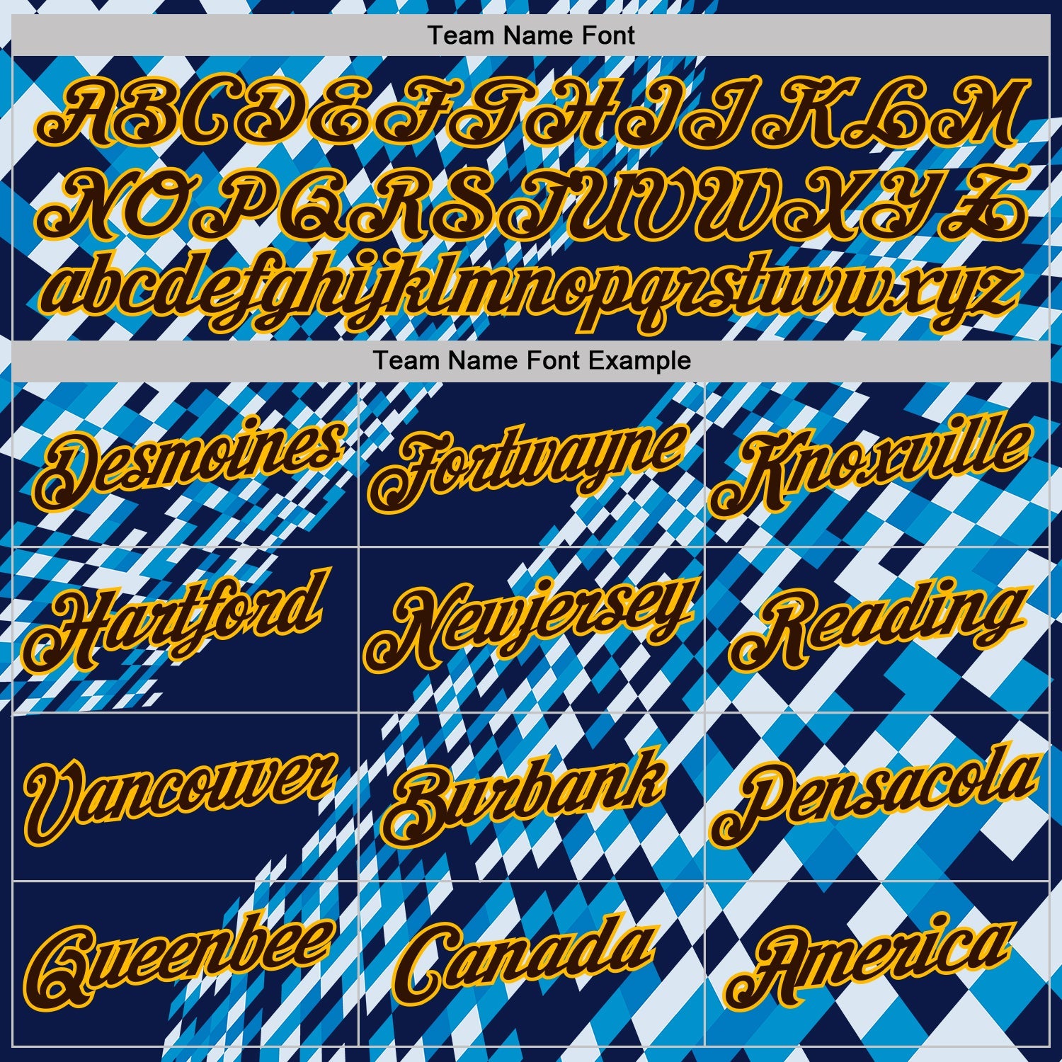 Custom Navy Brown Blue-Gold Geometric Digital Mosaic Performance T-Shirt view 3