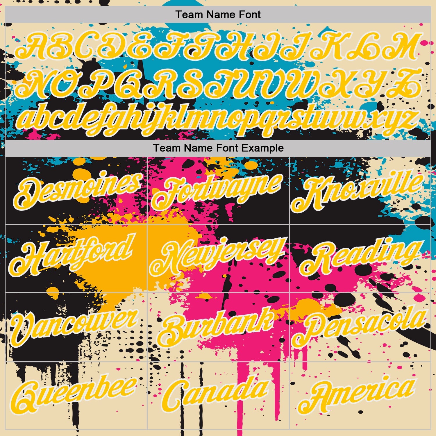 Custom Cream Yellow Blue Pink-White Dripping Grunge Paint Splatter Performance T-Shirt view 3