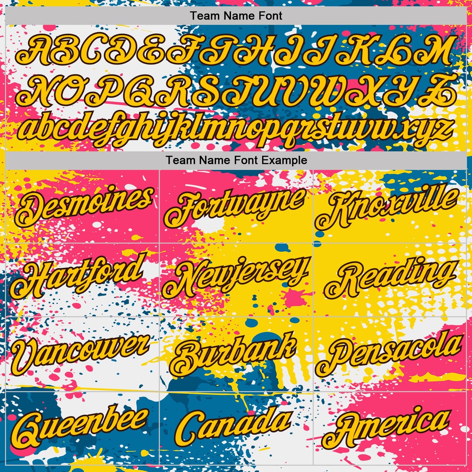 Custom White Yellow Blue Pink-Brown Grunge Paint Splatter Performance T-Shirt view 3