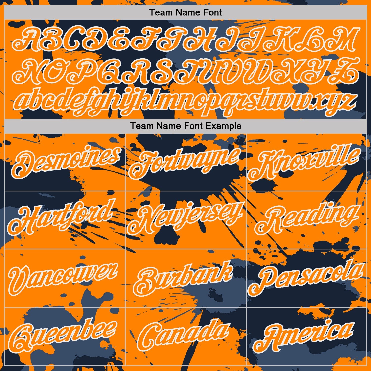 Custom Bay Orange Blue-White Grunge Paint Splatter Performance T-Shirt view 3