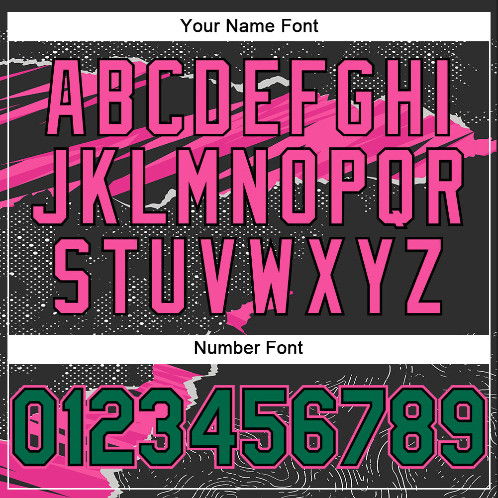 Custom Stitched Black Kelly Green-Pink 3D Pattern Design Torn Paper Style Sports Pullover Sweatshirt Hoodie view 4