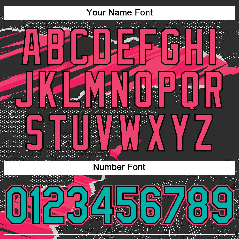 Custom Stitched Black Aqua-Neon Pink 3D Pattern Design Torn Paper Style Sports Pullover Sweatshirt Hoodie view 4