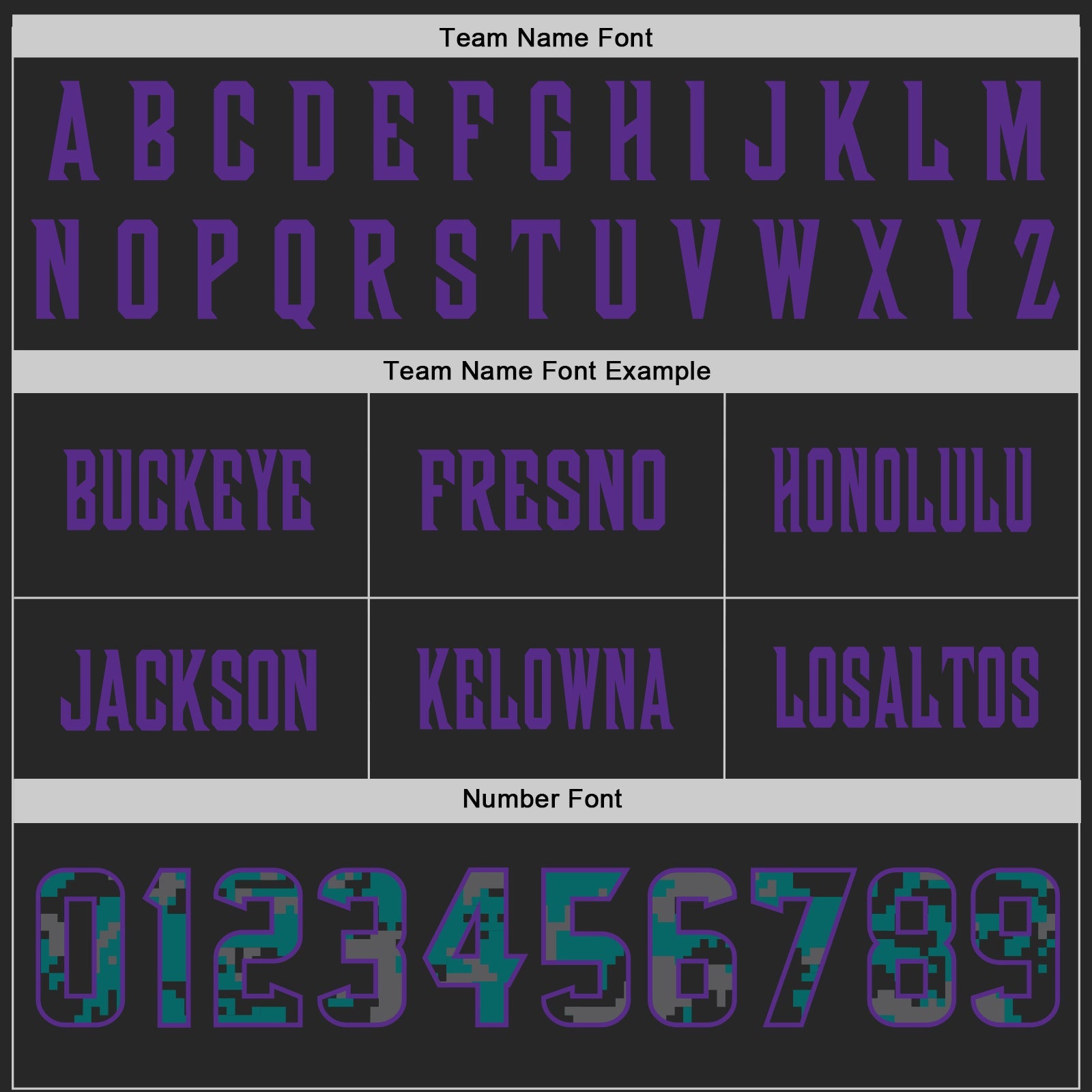 Custom Black Camo Purple-Teal Authentic Digital Camouflage Panel Football Jersey view 4