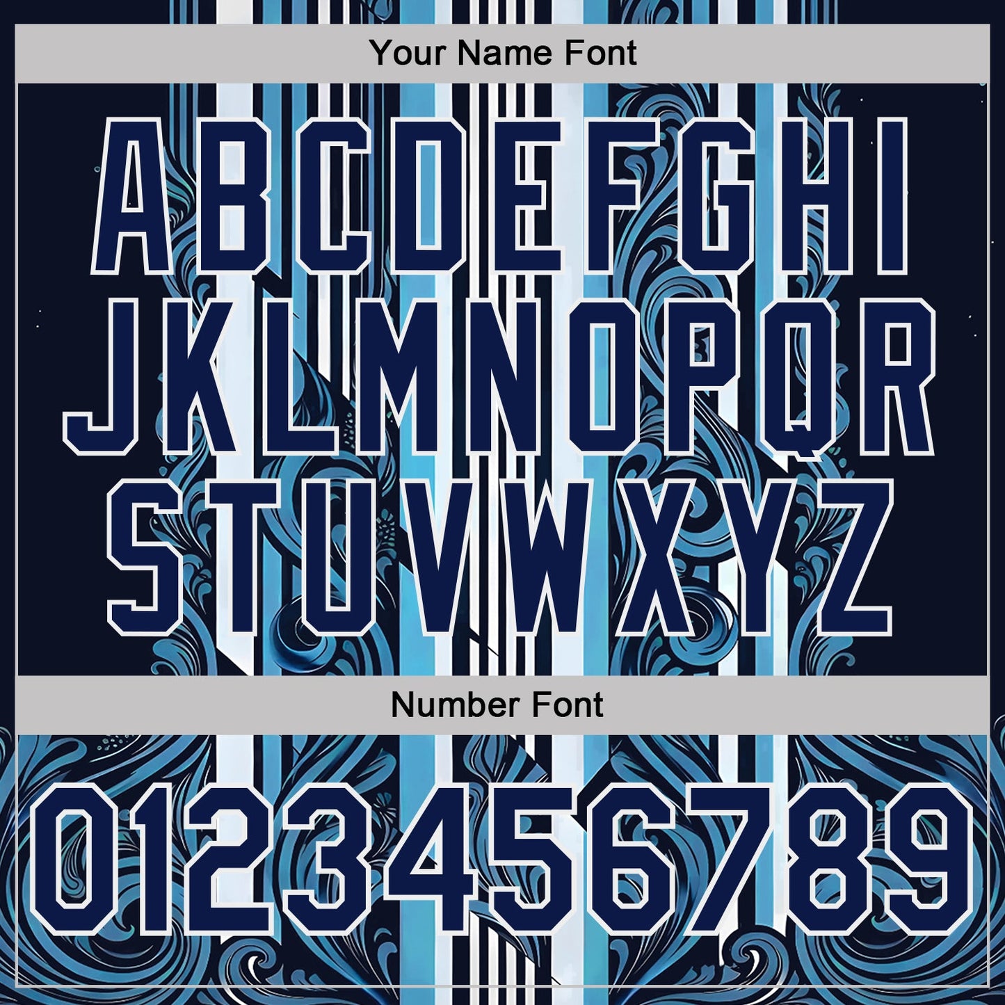 Custom Navy Sky Blue-White Argentina Stripe Performance T-Shirt view 4