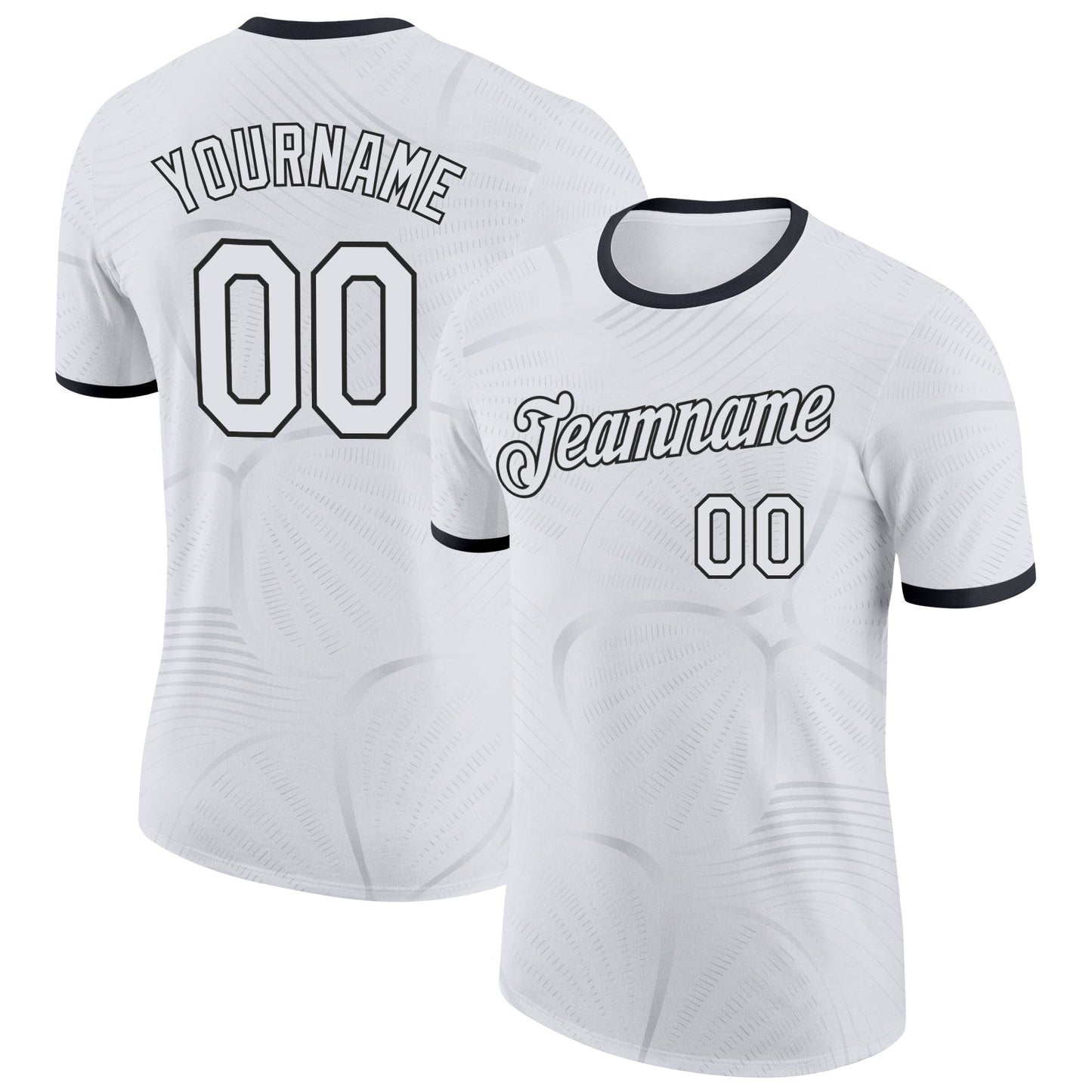 Custom White-Black England Abstract Performance T-Shirt - Main View