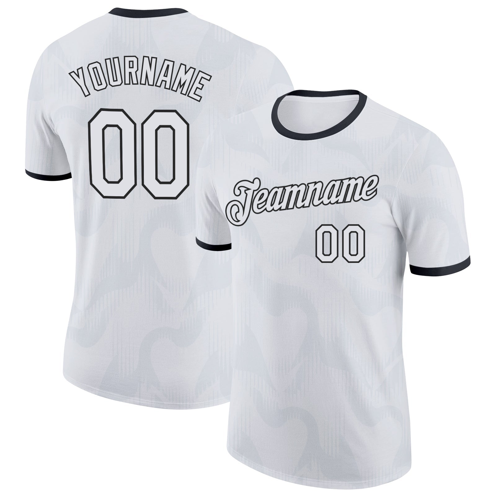 Custom White-Black England Abstract Performance T-Shirt - Main View