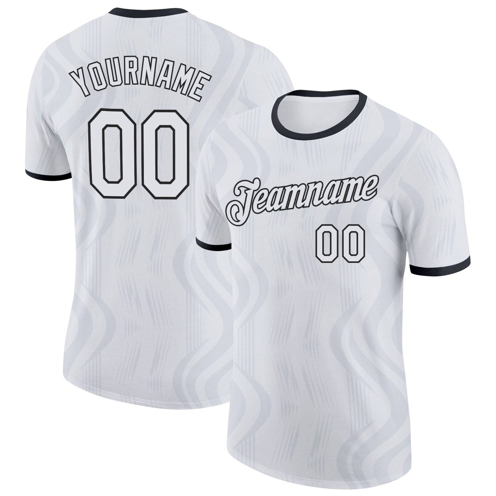 Custom White-Black England Abstract Performance T-Shirt - Main View